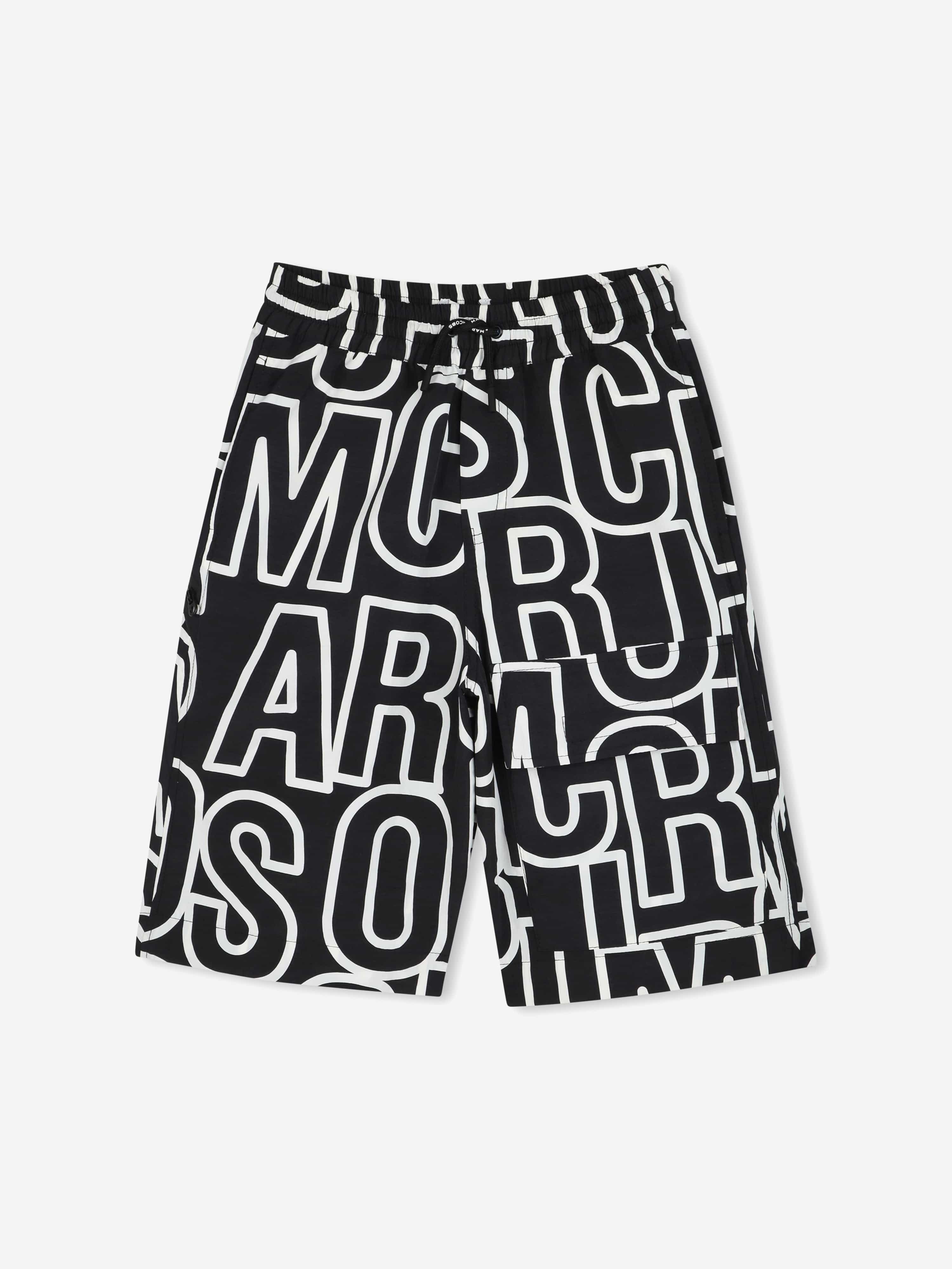 MARC JACOBS Boys Logo Print Bermuda Shorts in Black