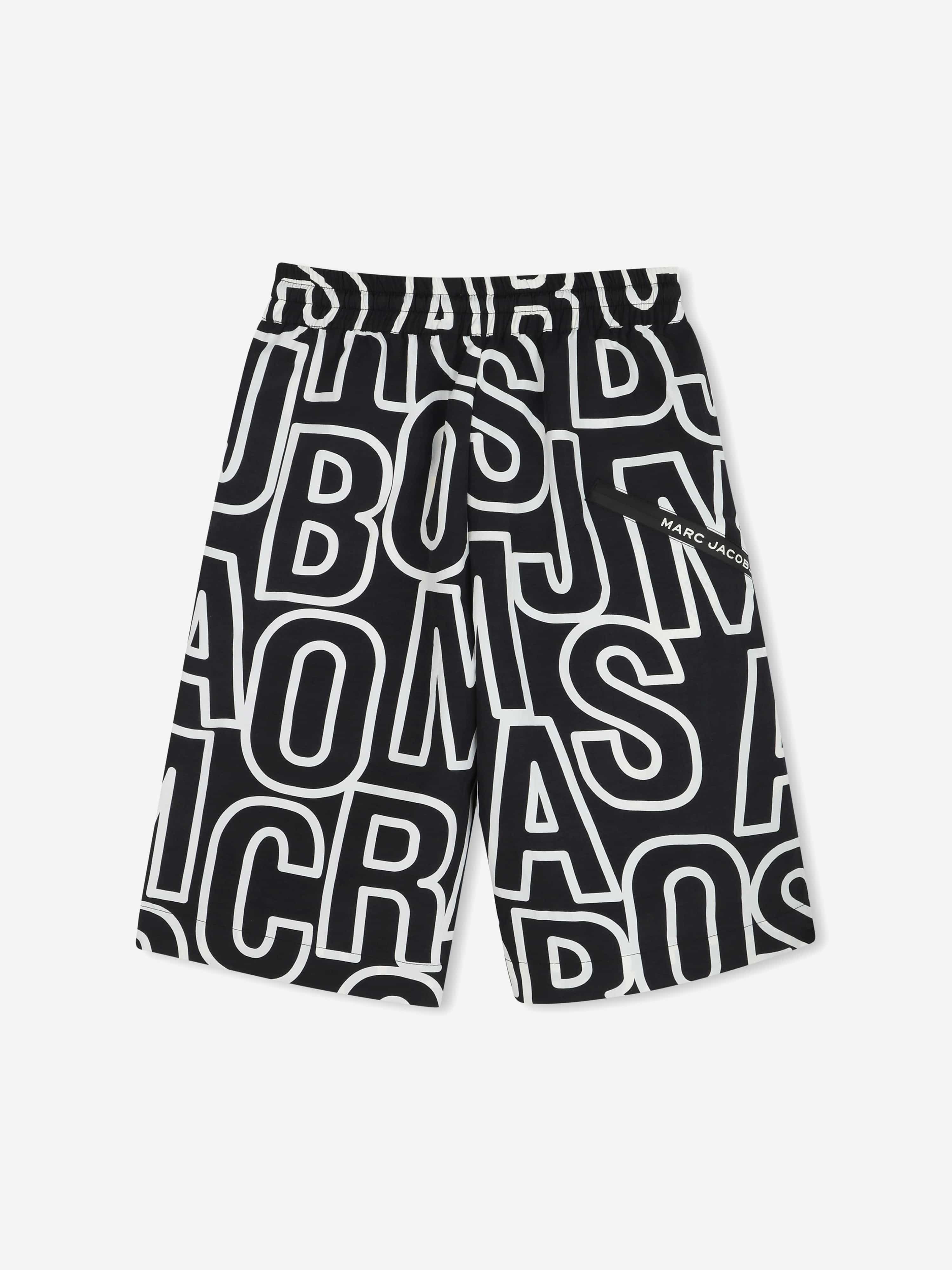 MARC JACOBS Boys Logo Print Bermuda Shorts in Black