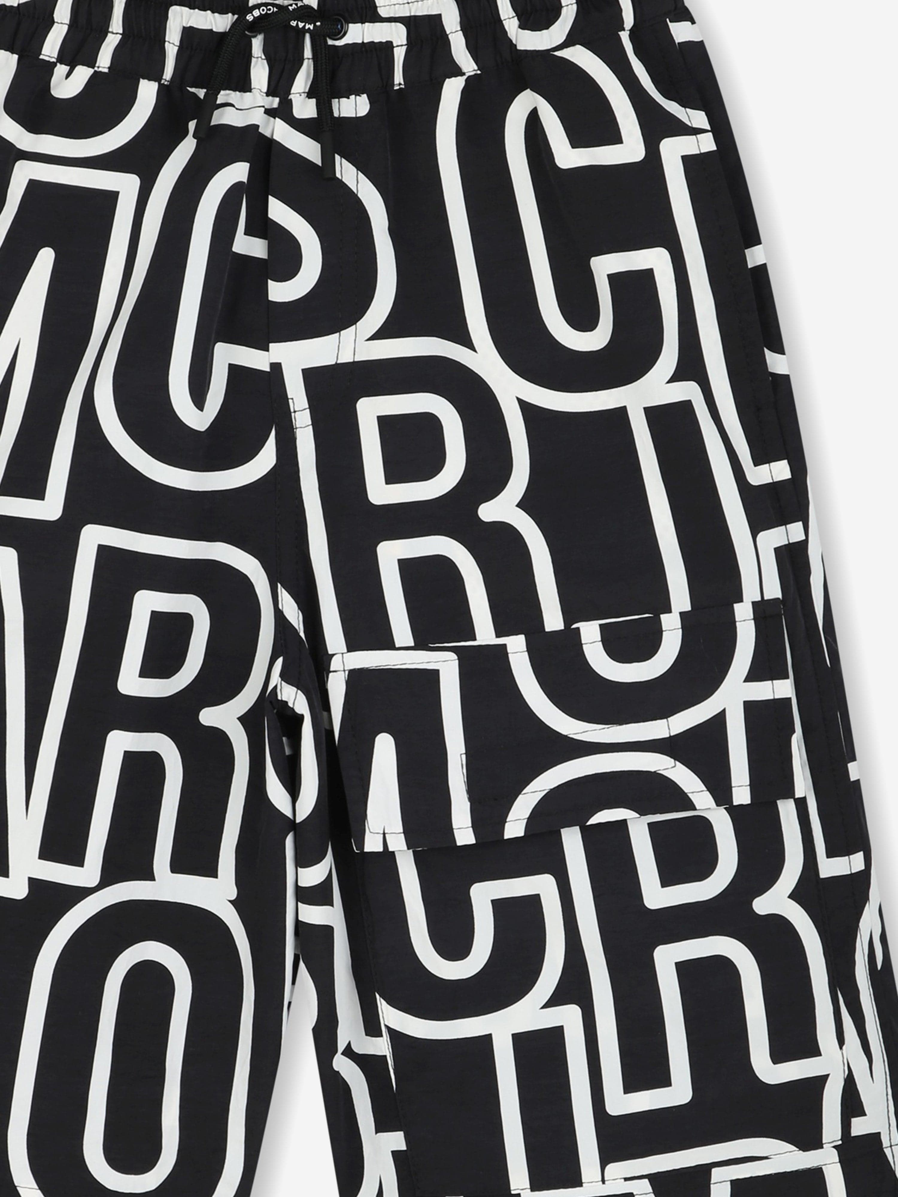 MARC JACOBS Boys Logo Print Bermuda Shorts in Black