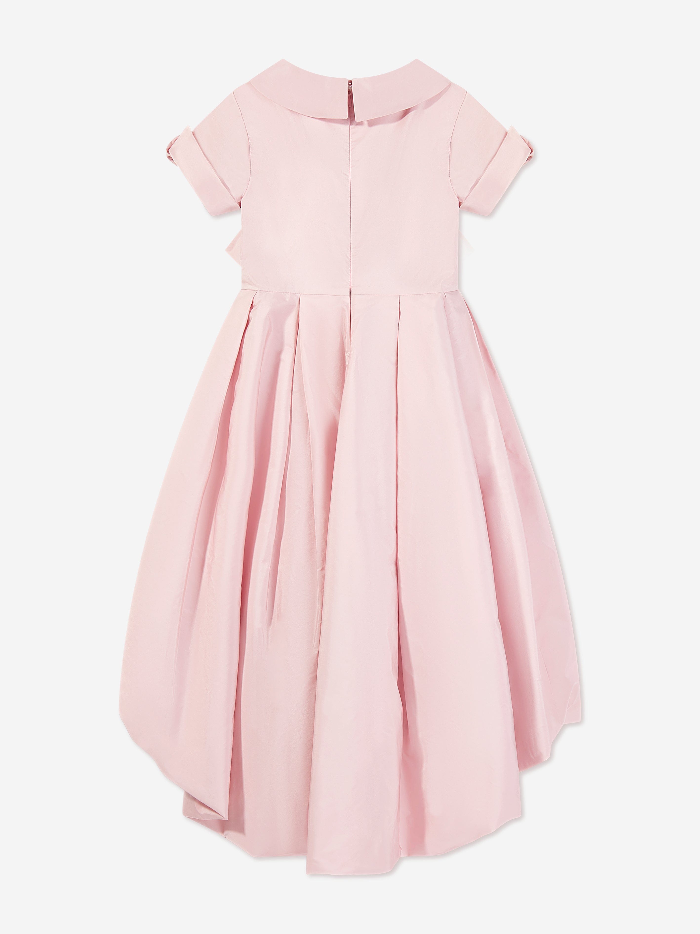 Marchesa Girls Asymmetric Taffeta Gown in Pink