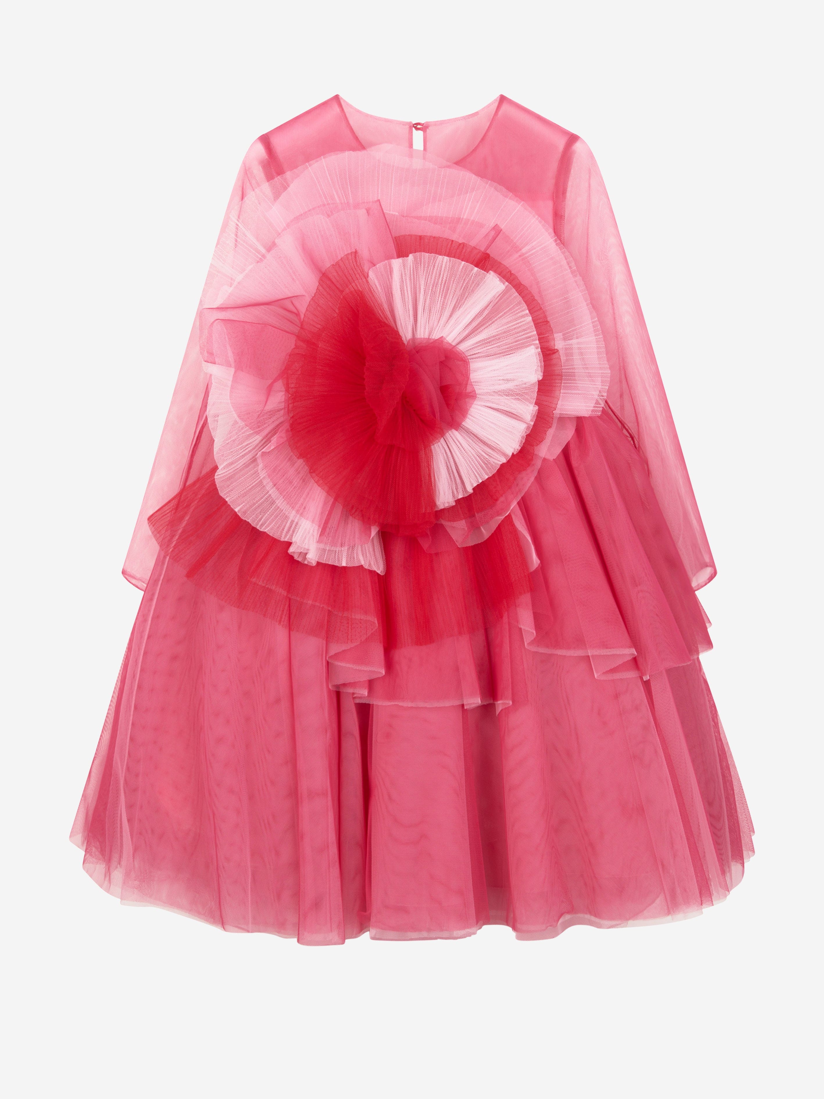 Marchesa Girls Volant Tulle Gown in Pink