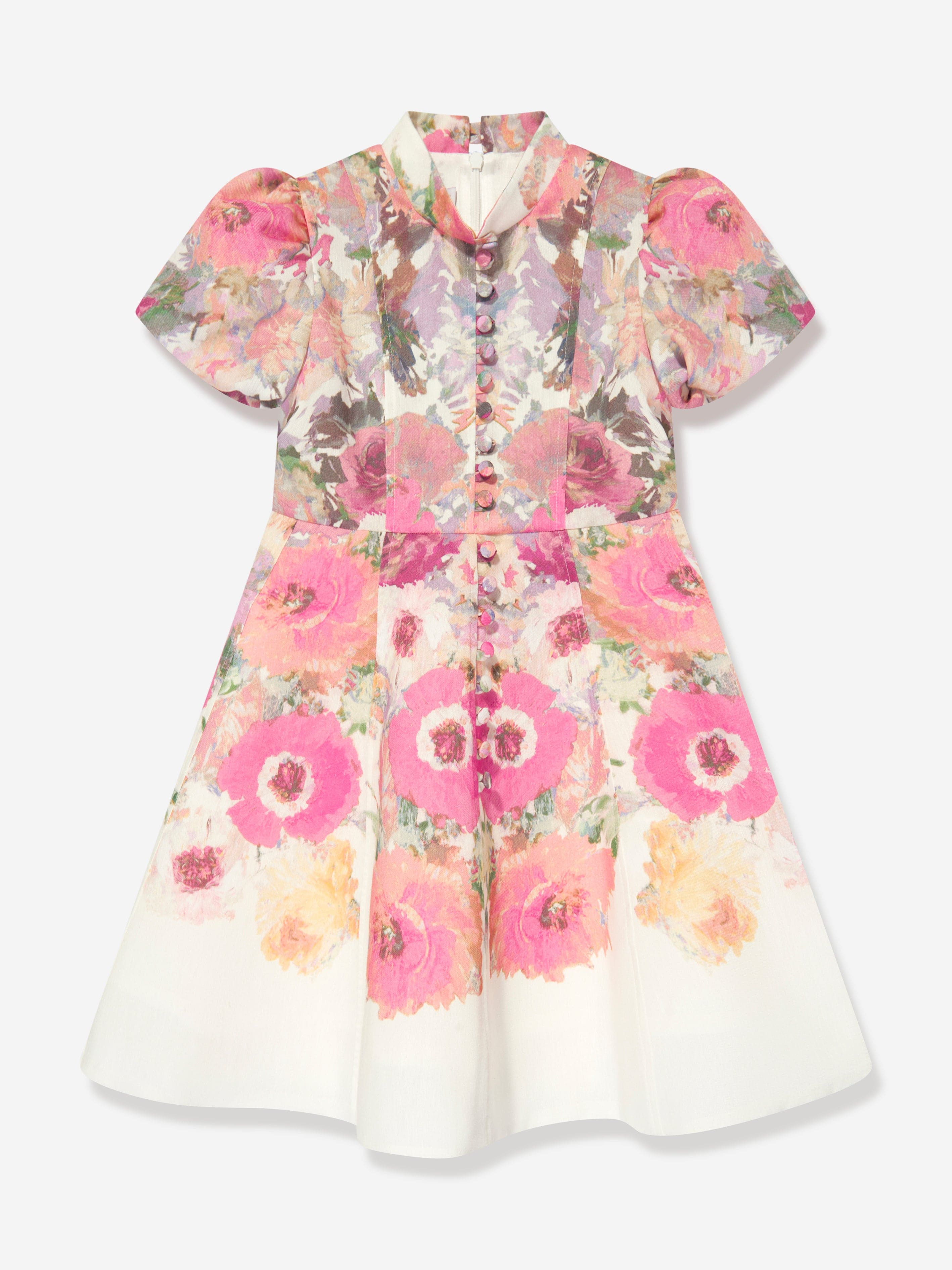 Marchesa Girls Floral Print Dress in Multicolour