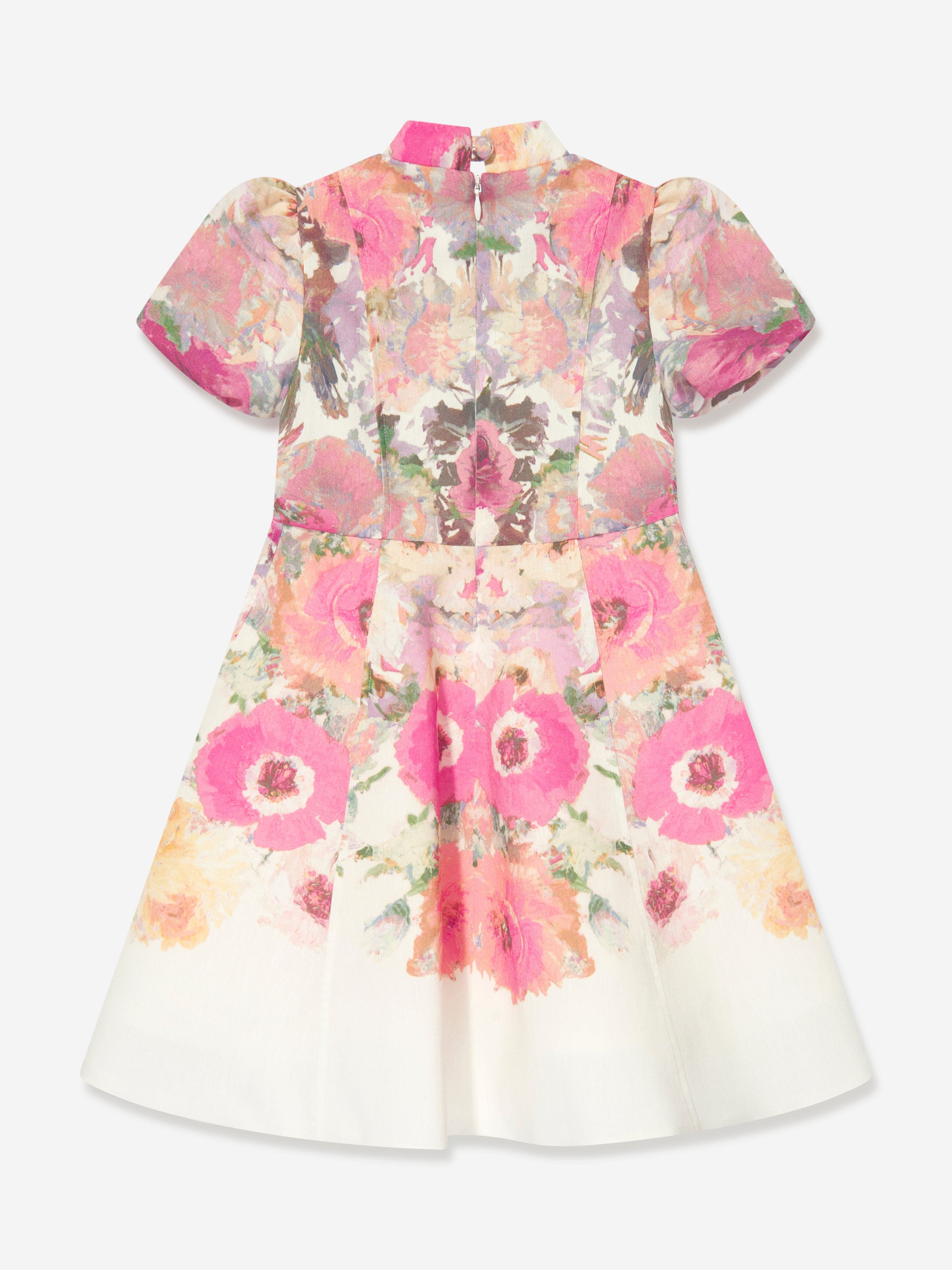 Marchesa Girls Floral Print Dress in Multicolour