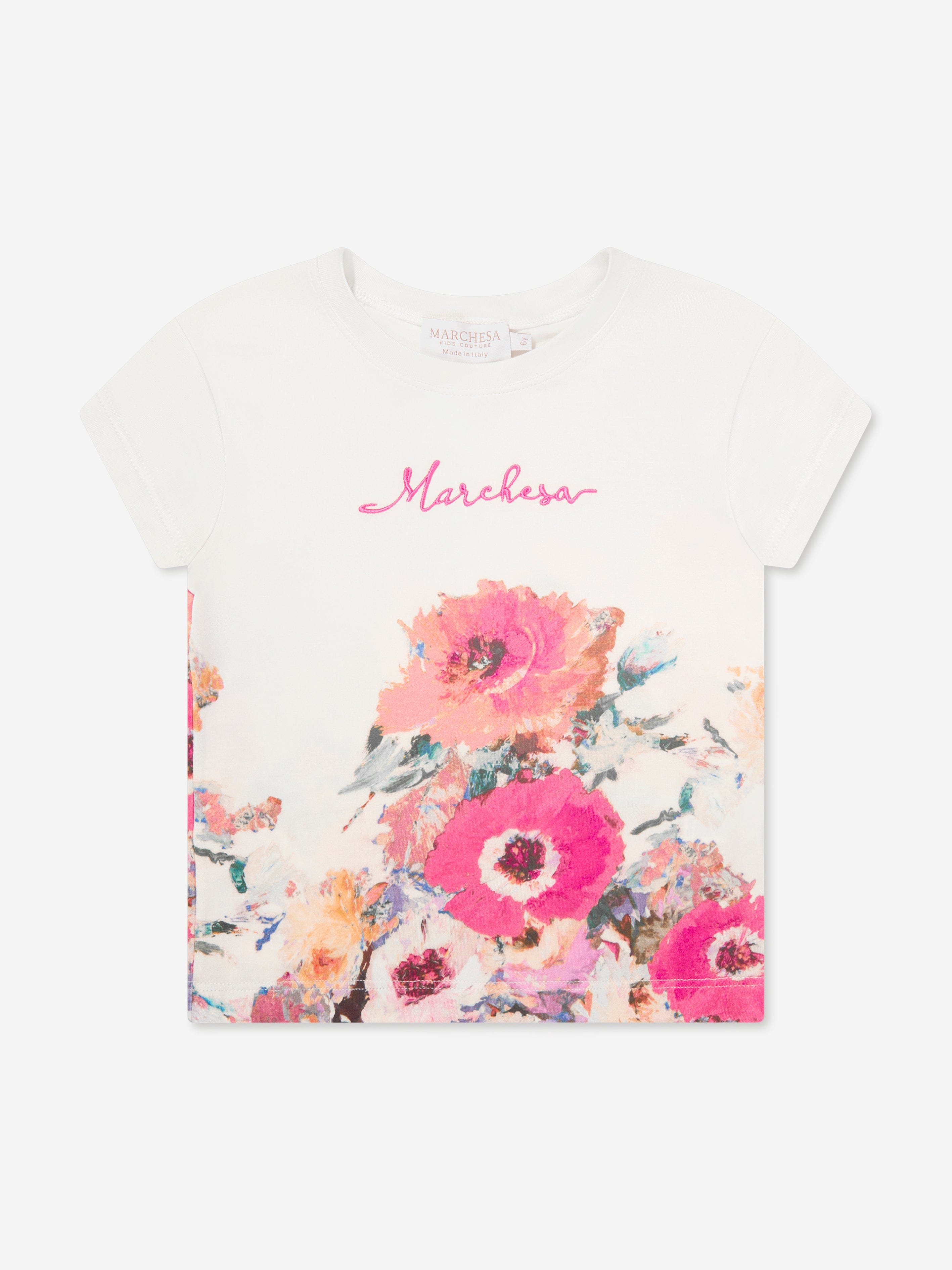 Marchesa Girls Flower Print T-Shirt in Multicolour