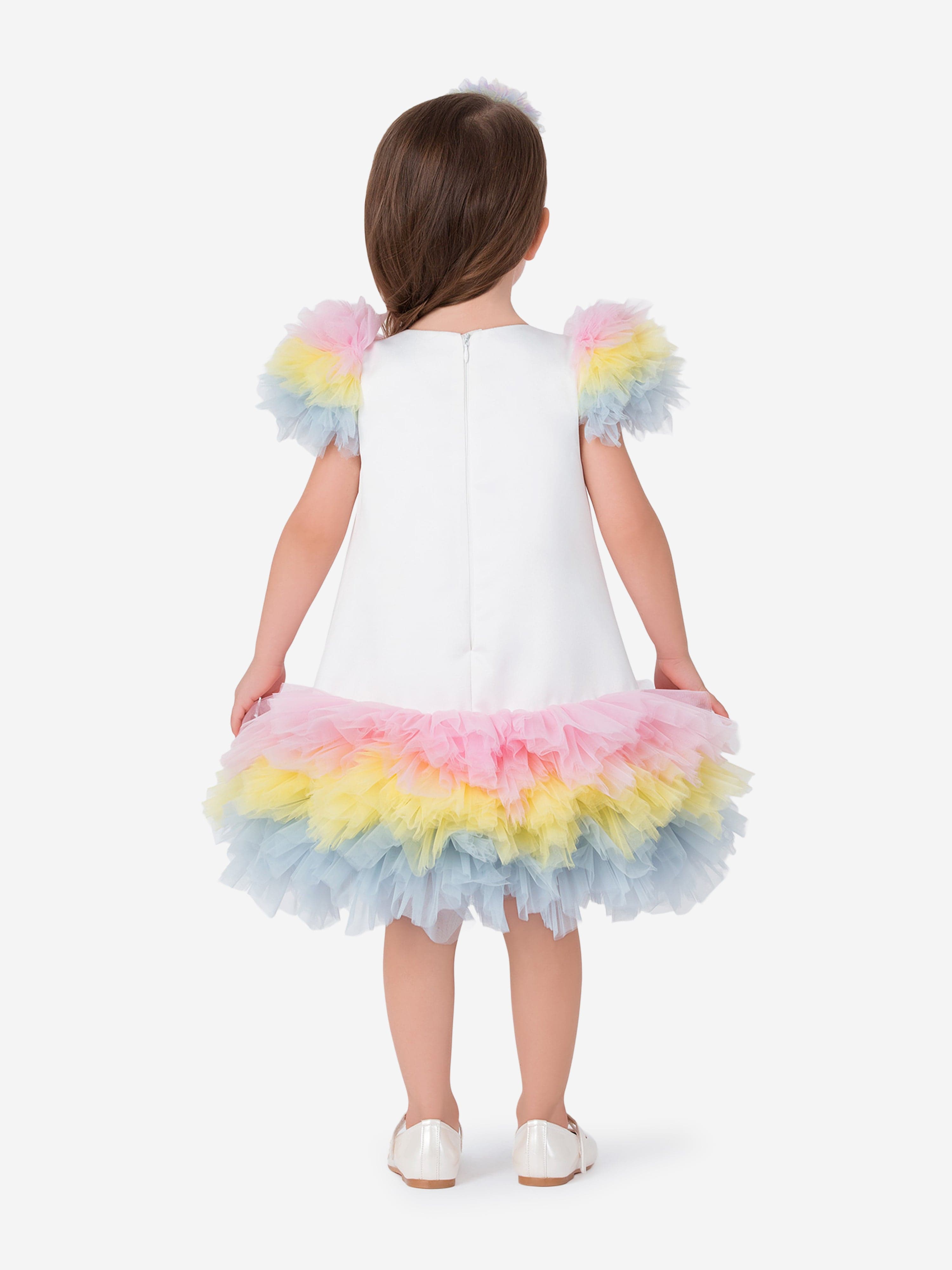 Magical Costumes Baby Girls Unicorn Party Dress in White