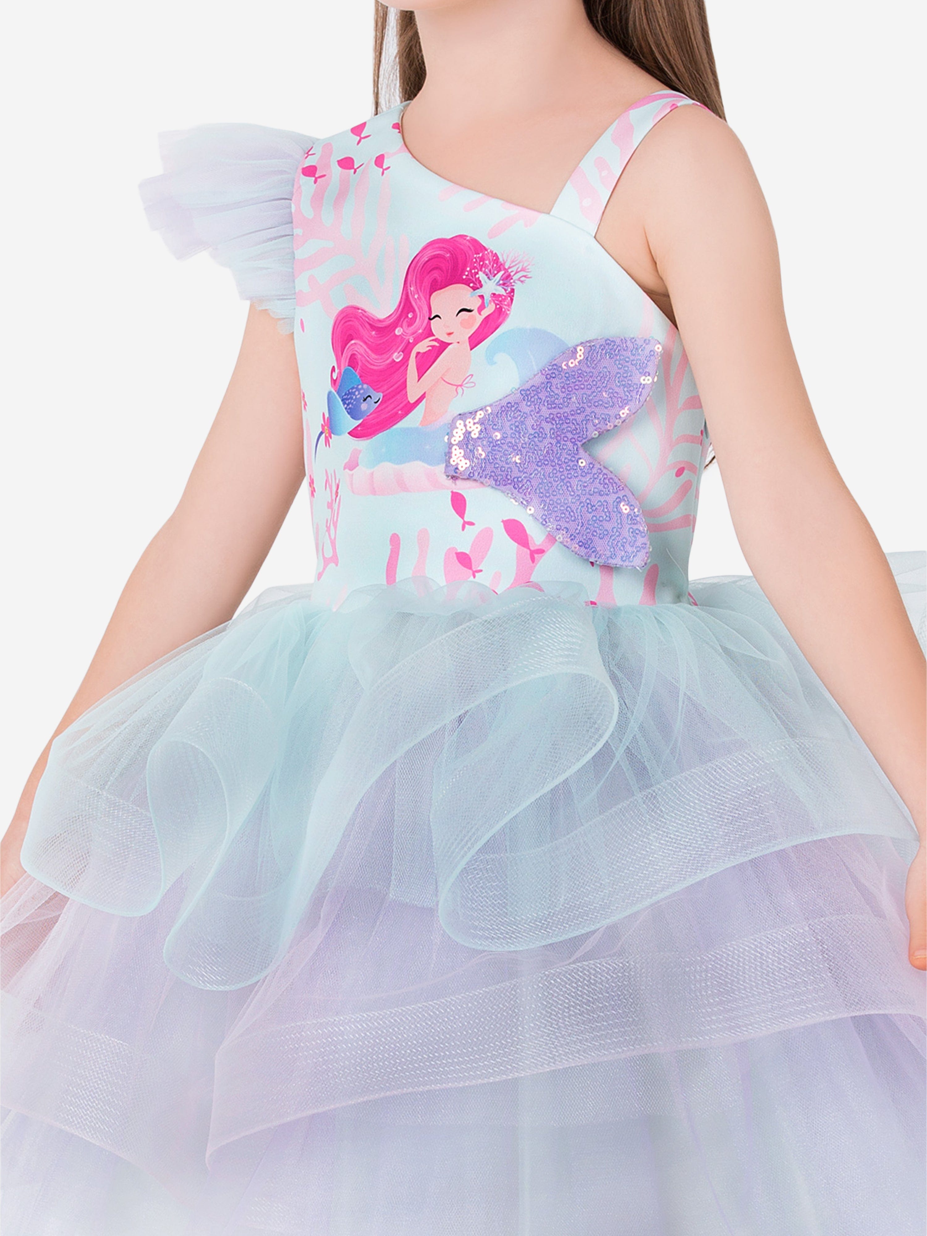 Magical Costumes Girls Mermaid Dress Costume in Multicolour