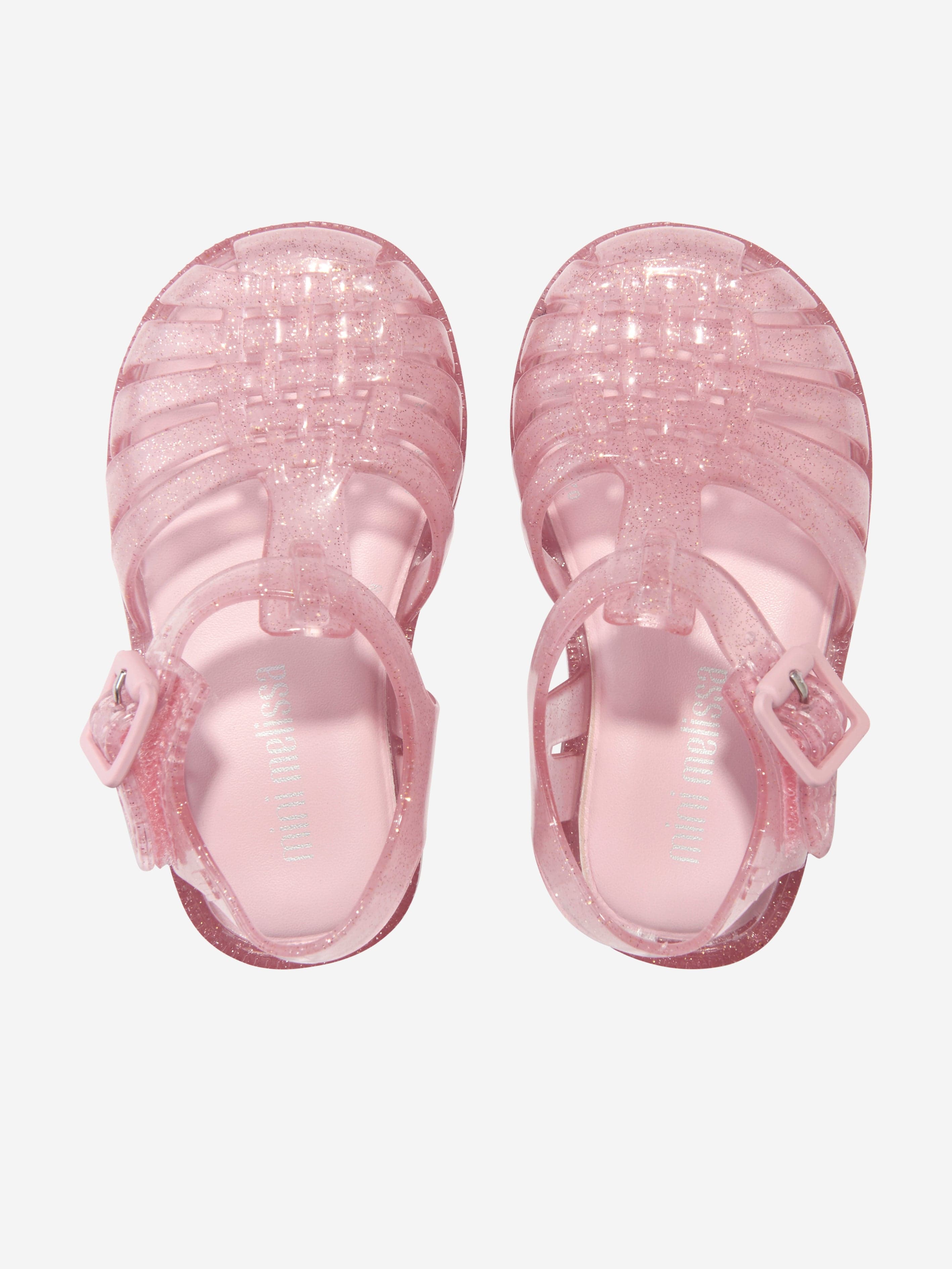 Mini Melissa Girls Glitter Jelly Sandals in Pink