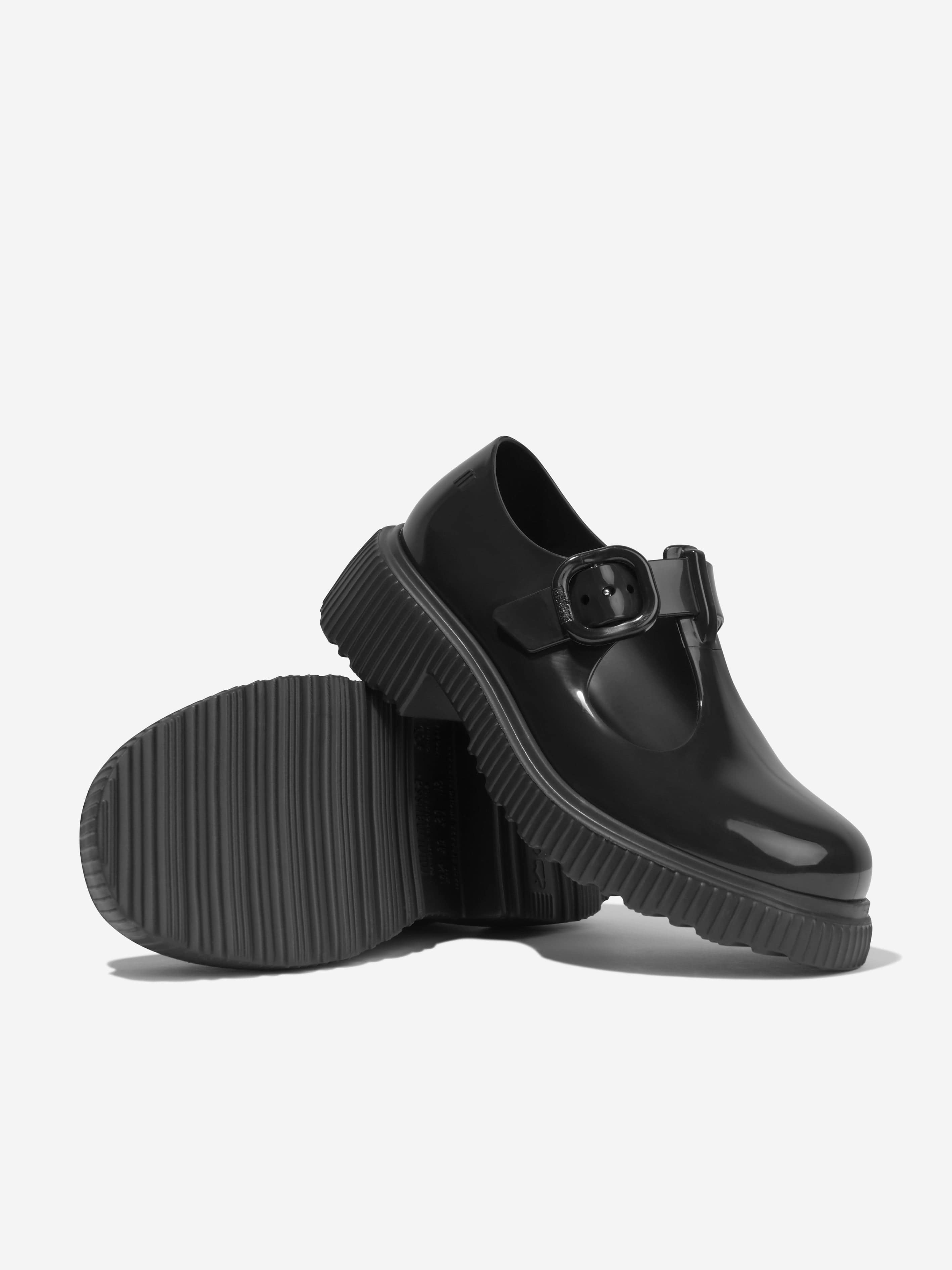 Mini Melissa Girls Jackie T-Bar Jelly Shoes in Black