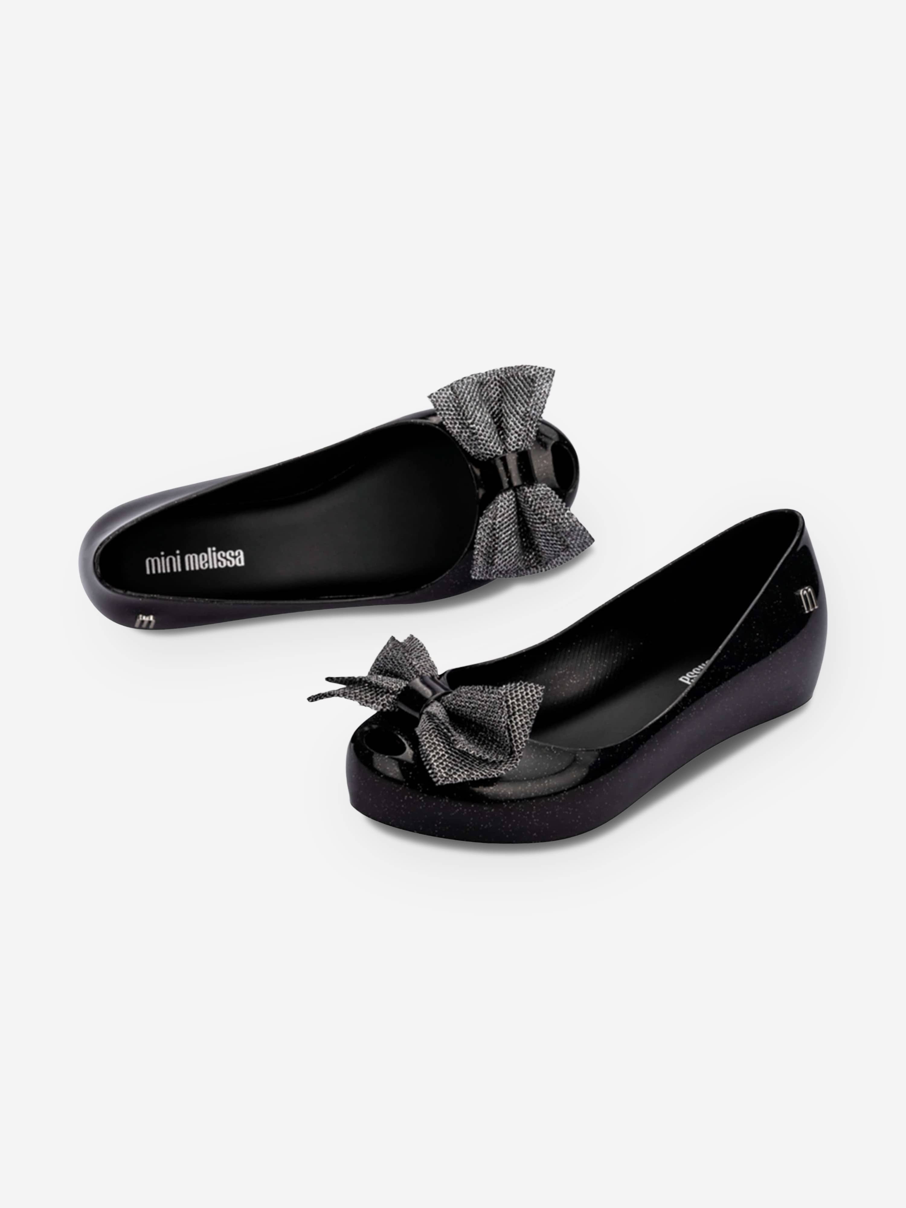 Mini Melissa Girls Ultragirl Sweet XII Ballerinas in Black