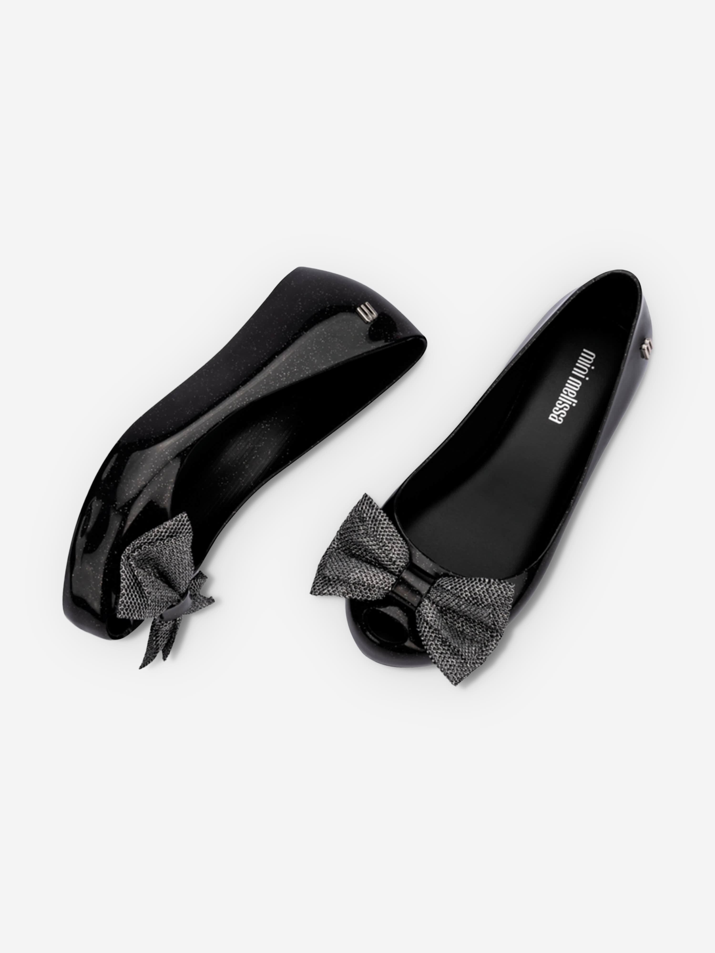 Mini Melissa Girls Ultragirl Sweet XII Ballerinas in Black