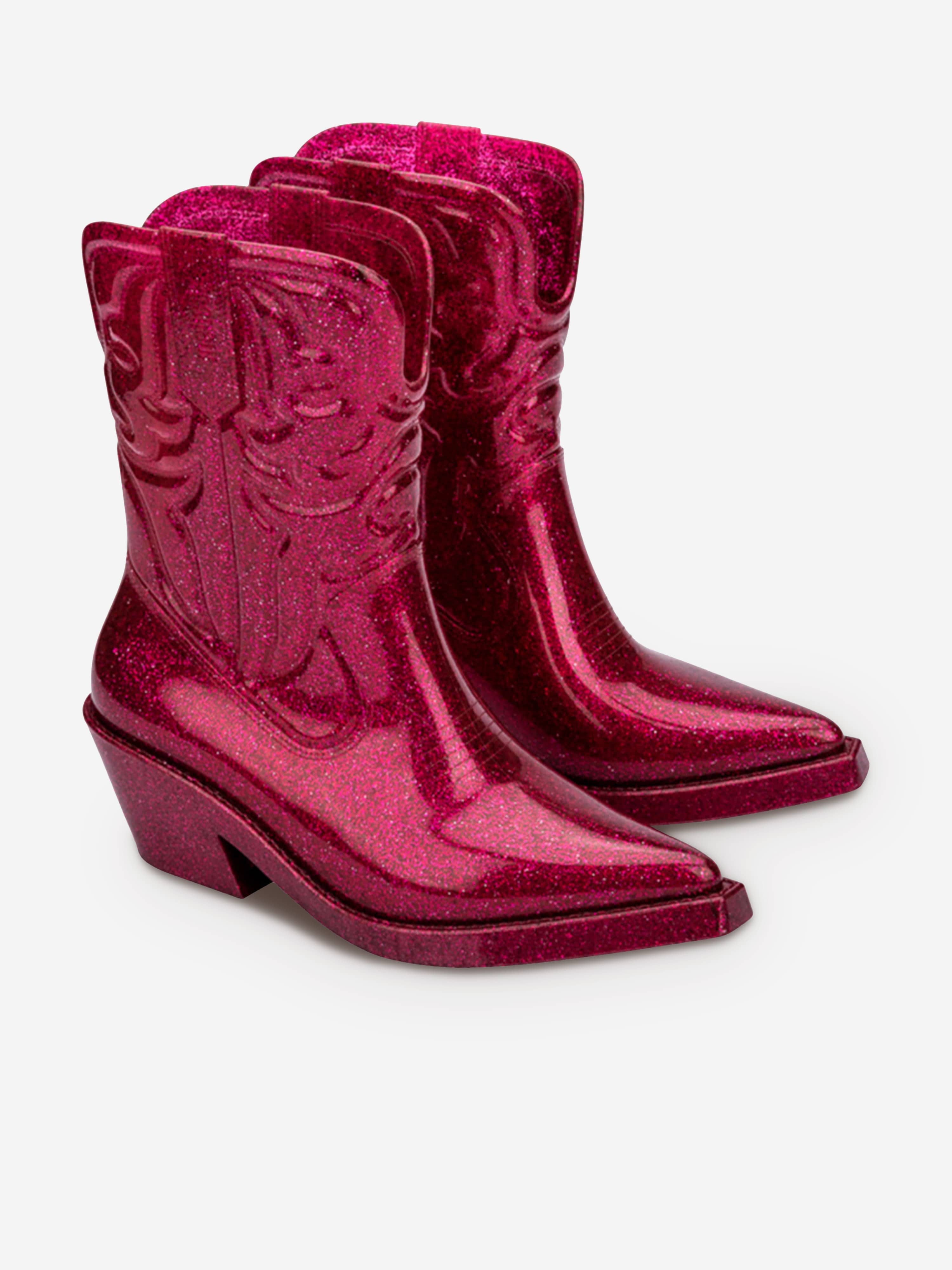 Mini Melissa Girls Texas Boots in Pink