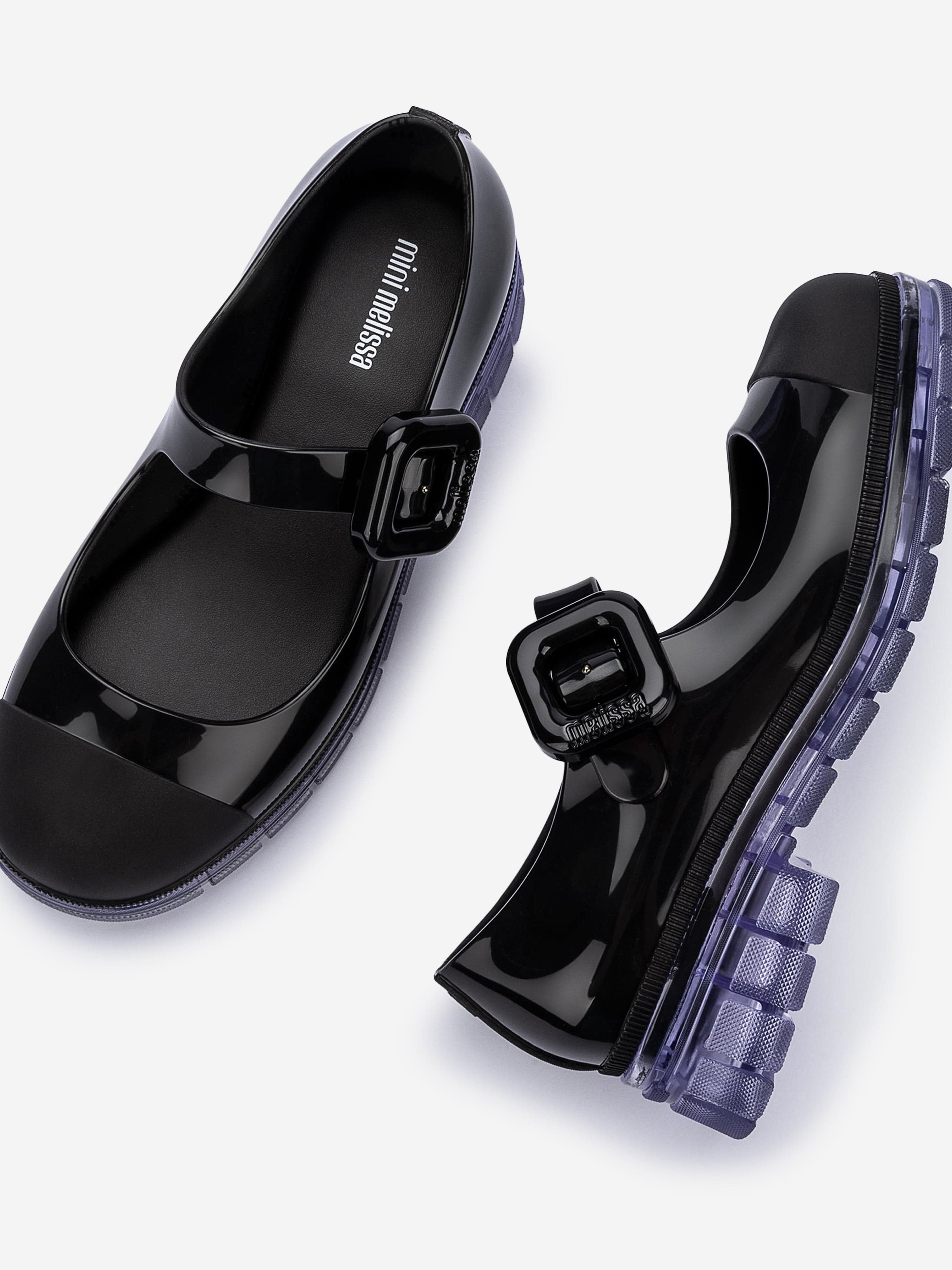 Mini Melissa Girls June Mary Jane Shoes in Black