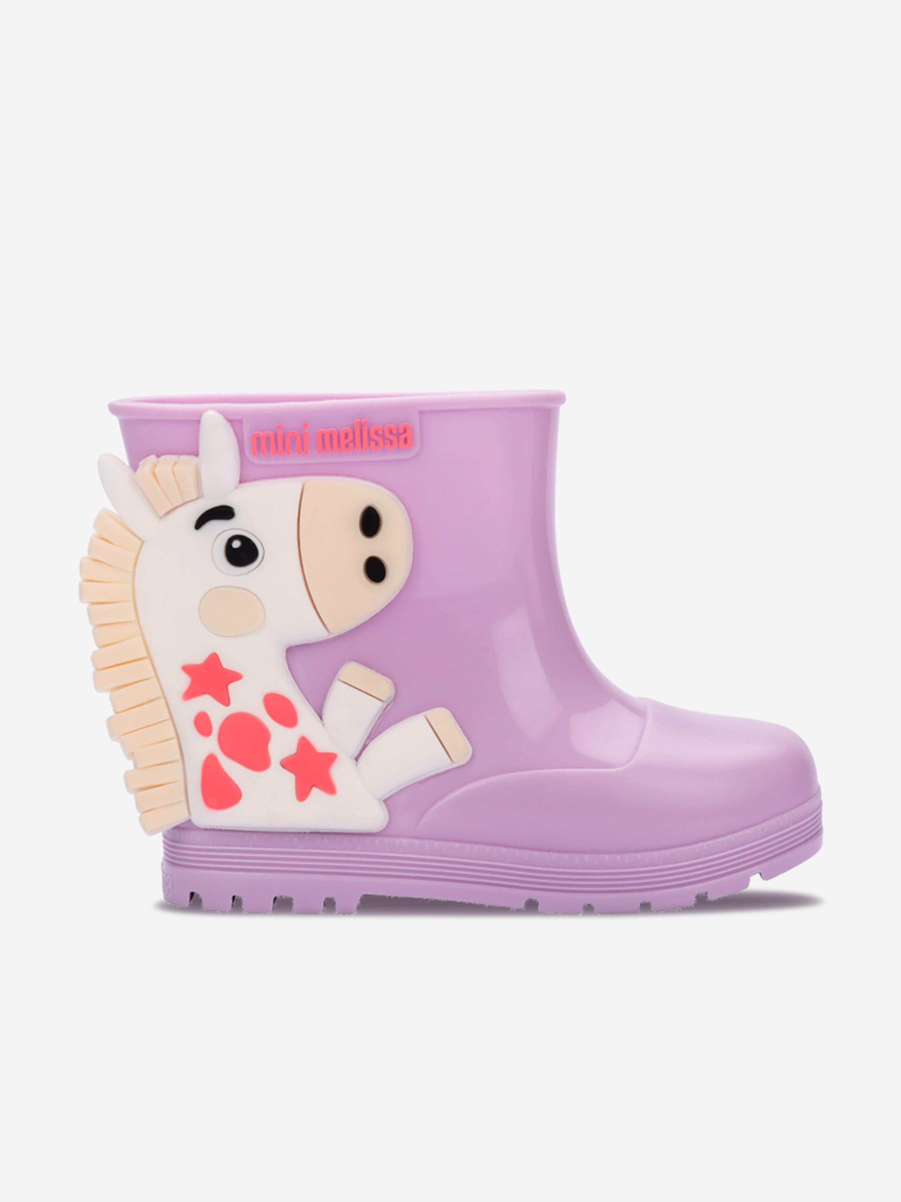 Mini Melissa Girls Wonderland Wellies in Purple