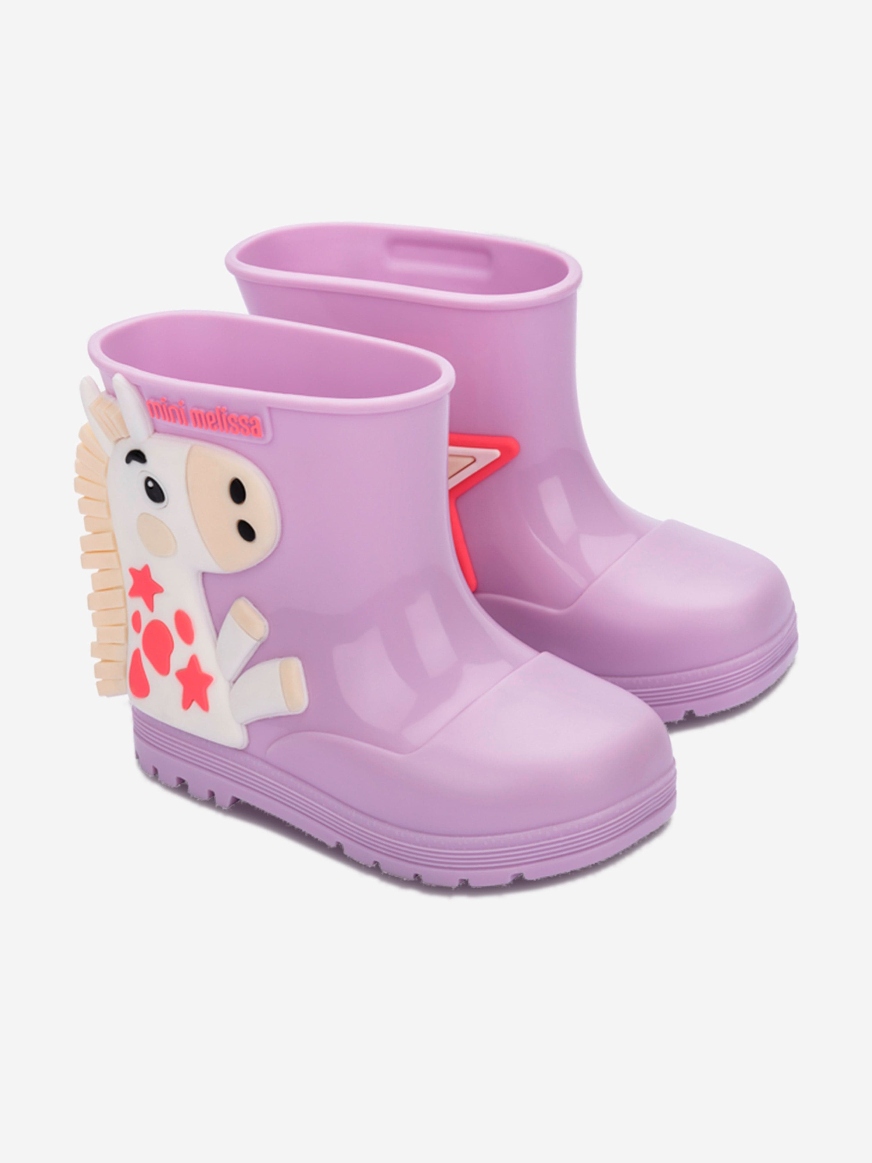 Mini Melissa Girls Wonderland Wellies in Purple