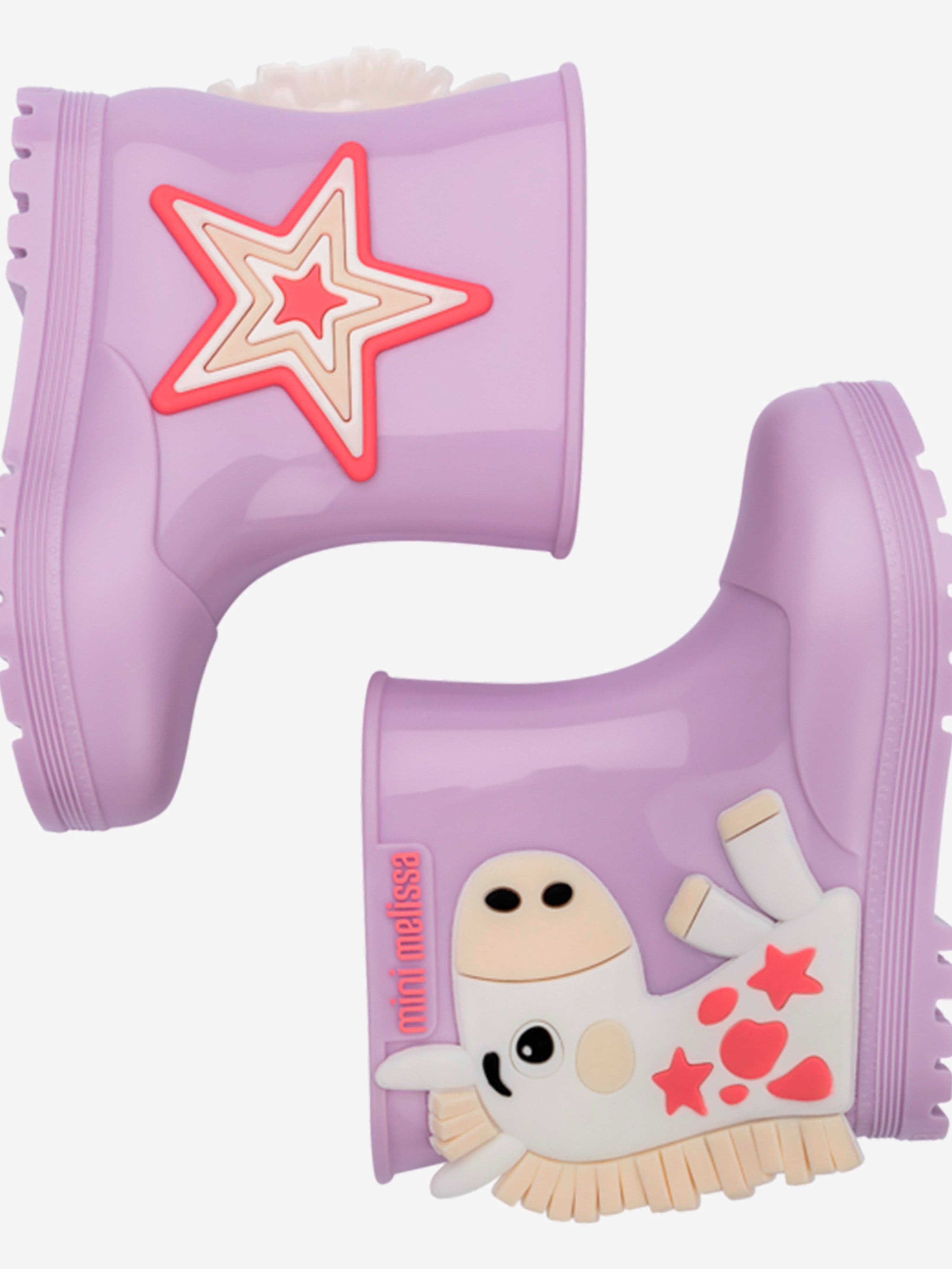 Mini Melissa Girls Wonderland Wellies in Purple
