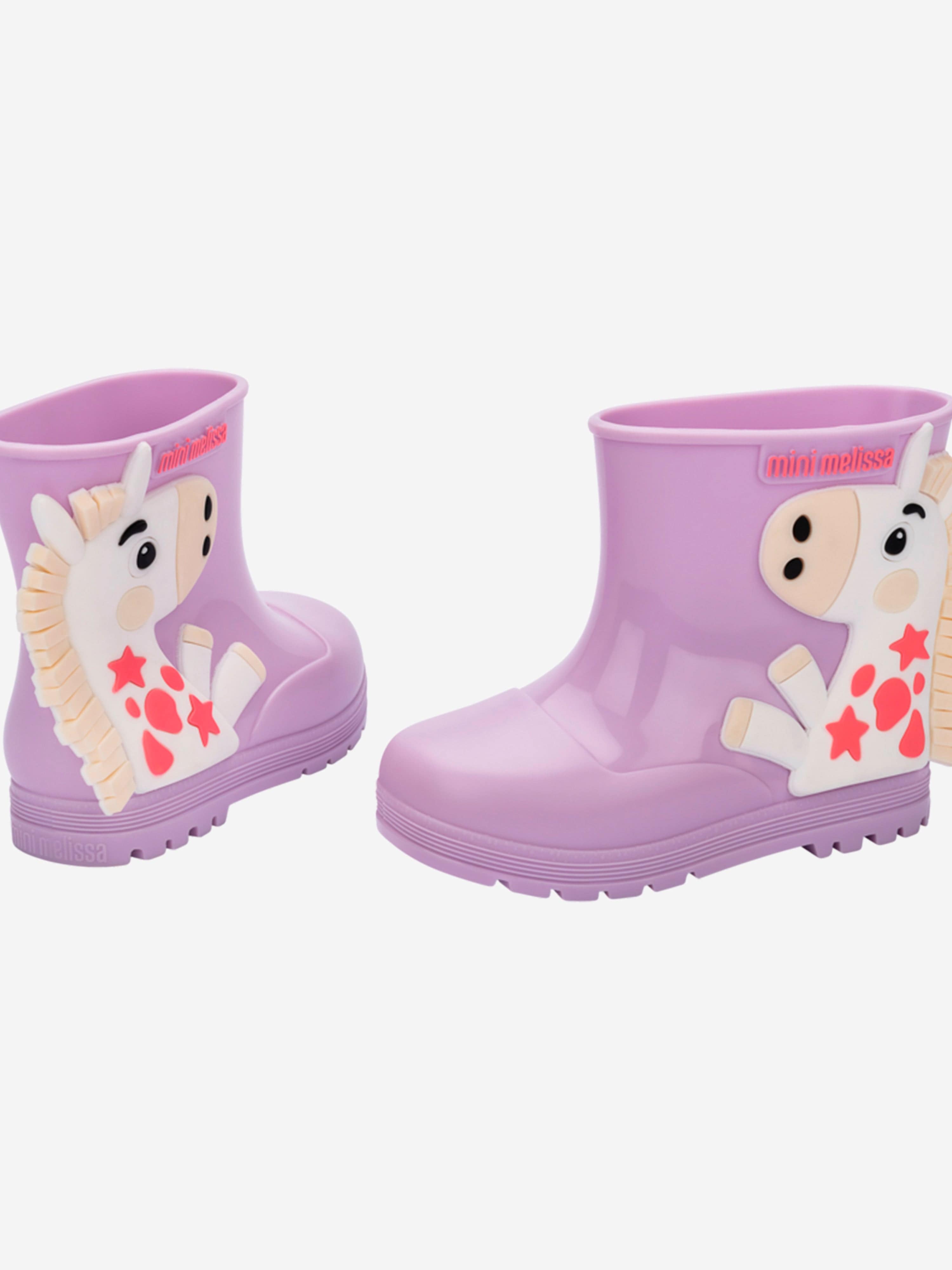 Mini Melissa Girls Wonderland Wellies in Purple