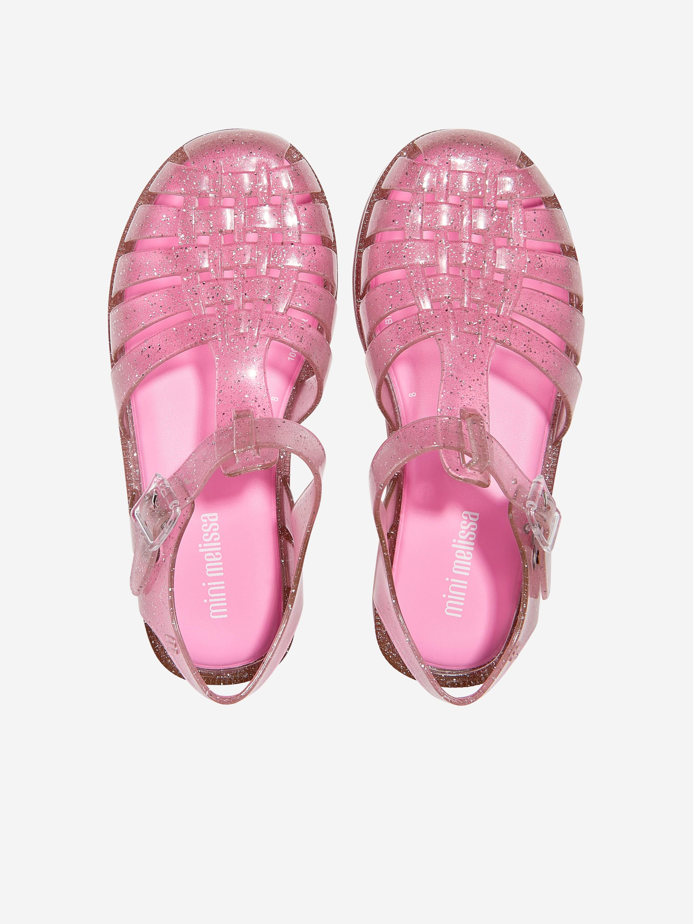 Mini Melissa Girls Possession Shiny Sandals in Pink