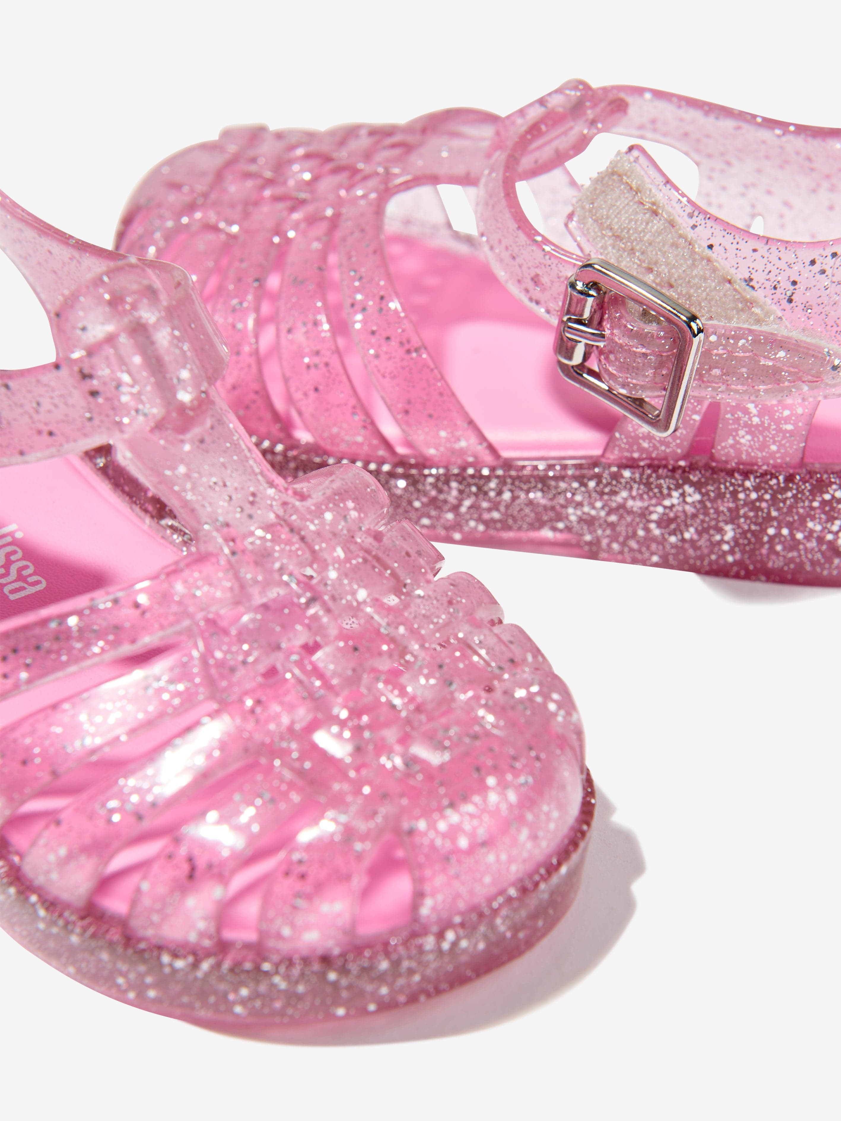 Mini Melissa Girls Mini Possession Shiny Sandals in Pink