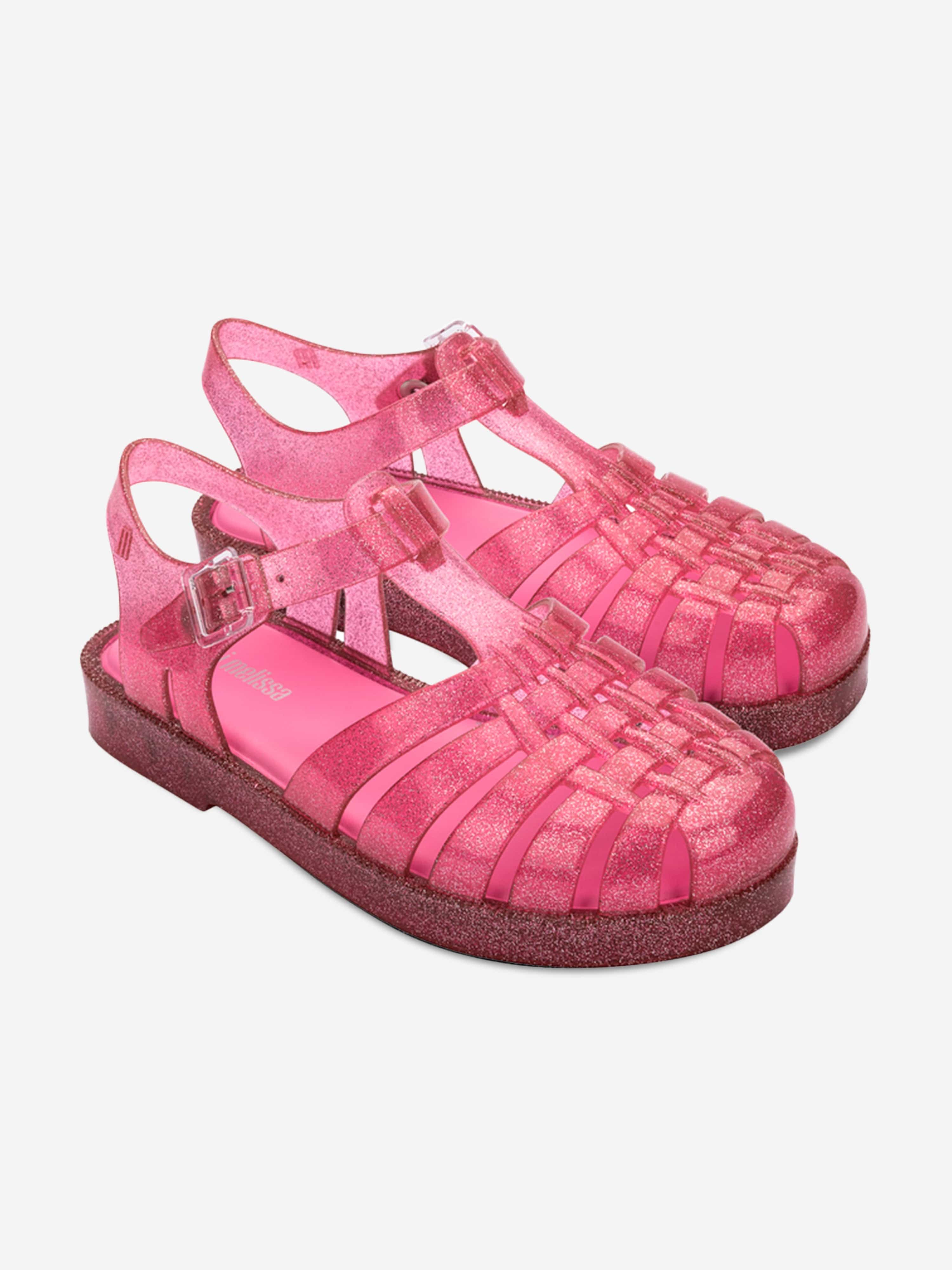 Mini Melissa Girls Possession Shiny Sandals in Pink