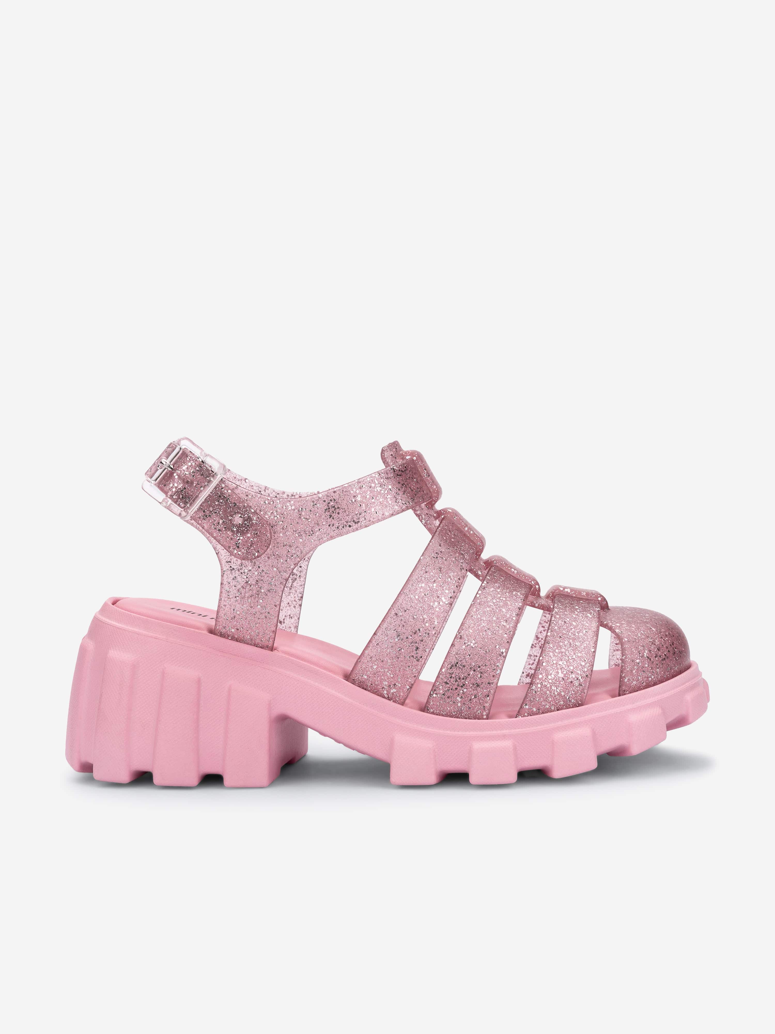 Mini Melissa Girls Megan Sandals in Pink