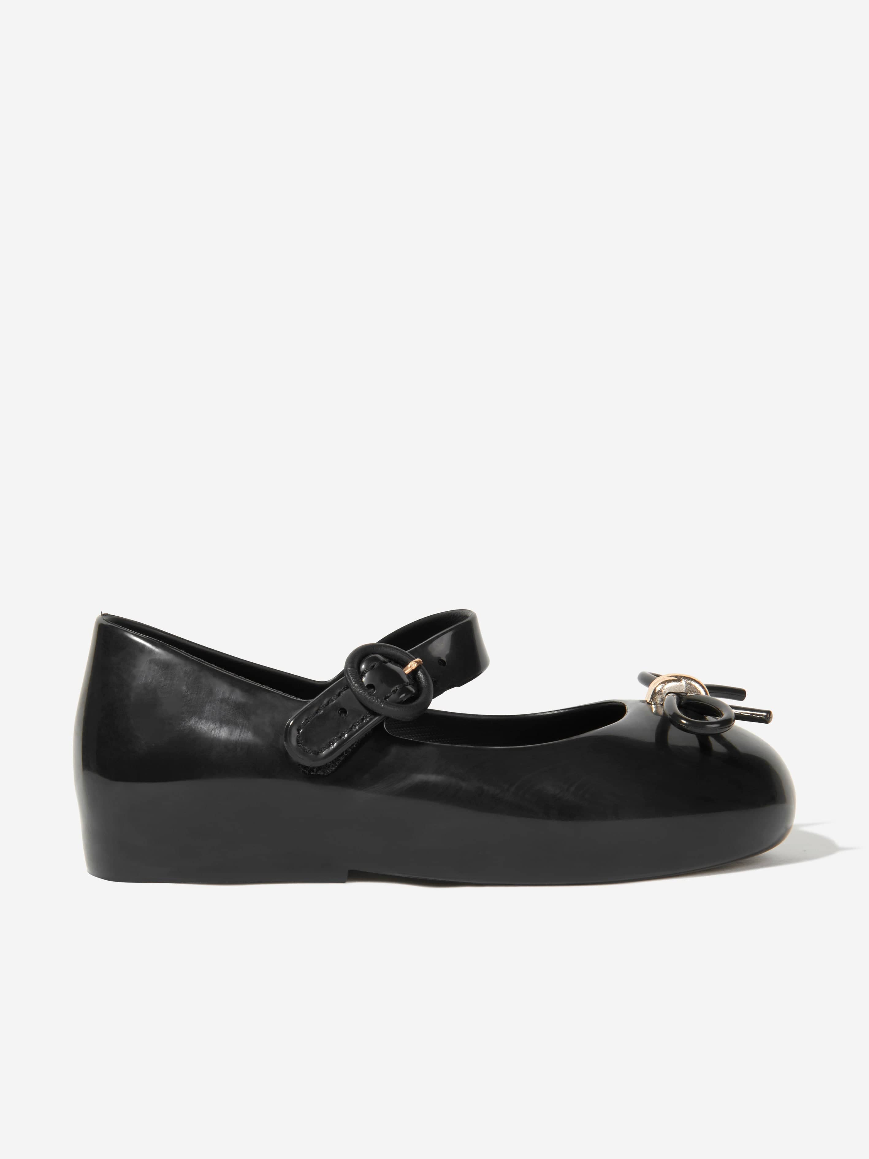 Mini Melissa Girls Sweet Love Ballerinas in Black