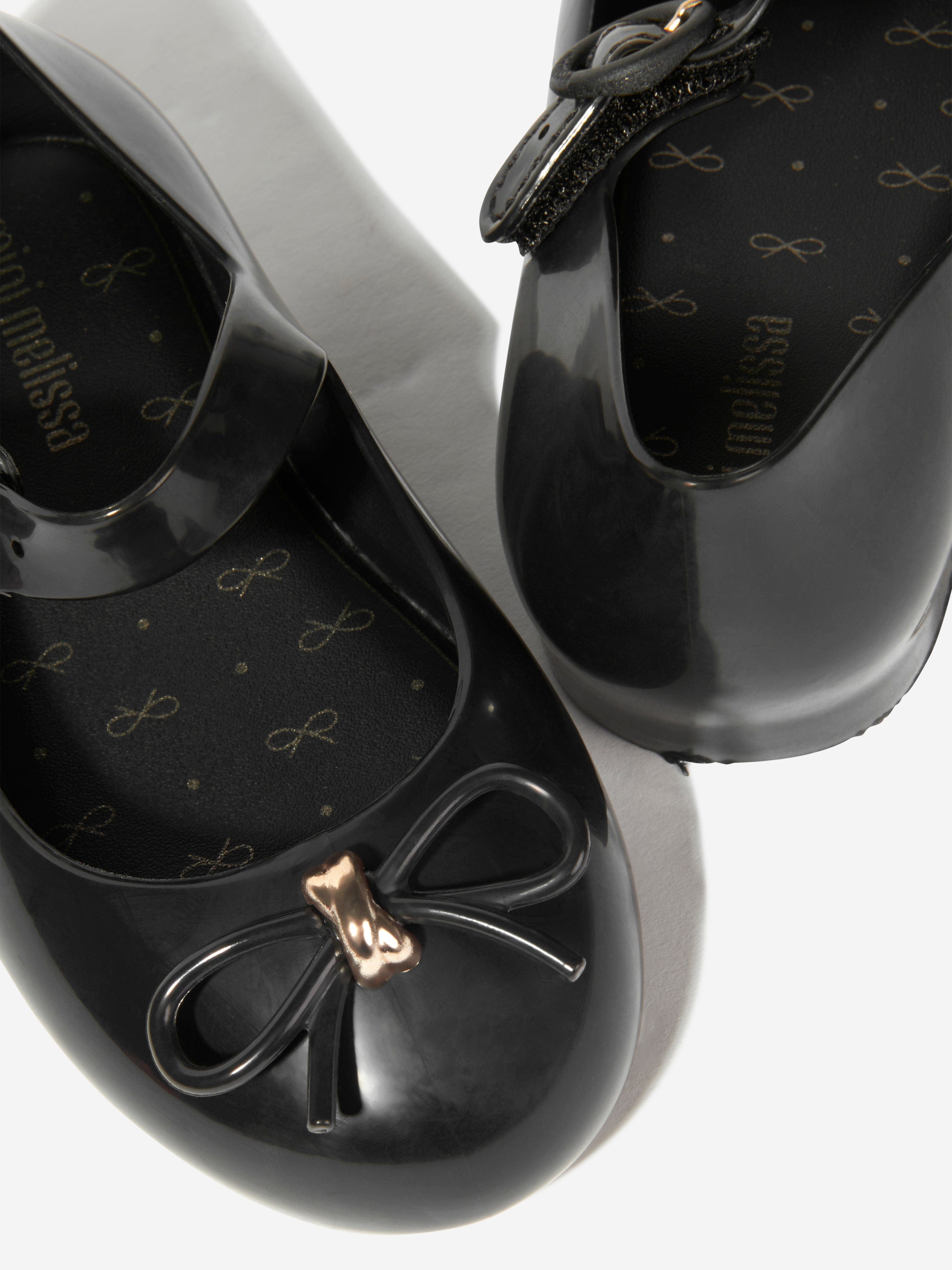 Mini Melissa Girls Sweet Love Ballerinas in Black