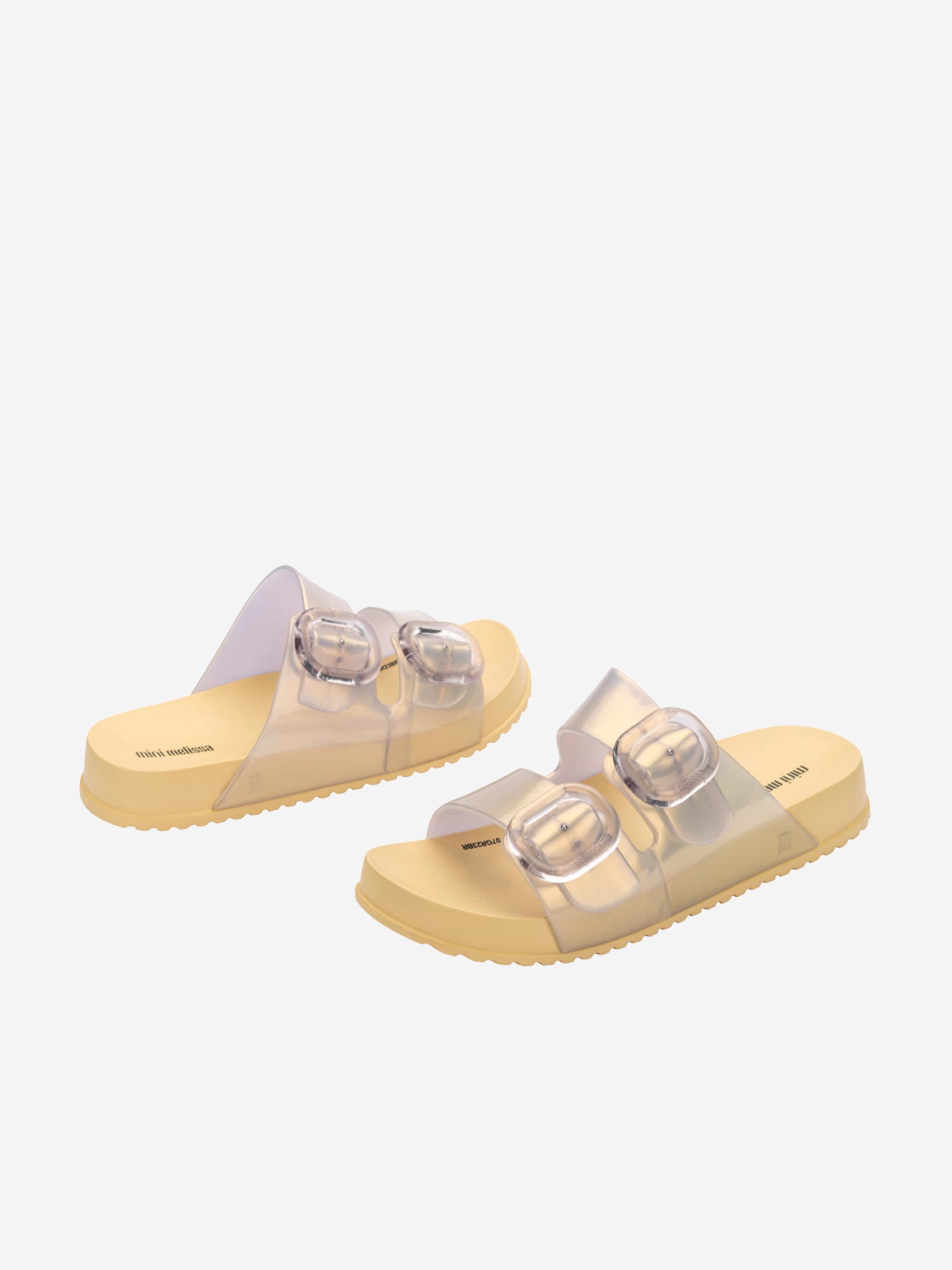 Mini Melissa Girls Cozy Slide Sandals in Gold