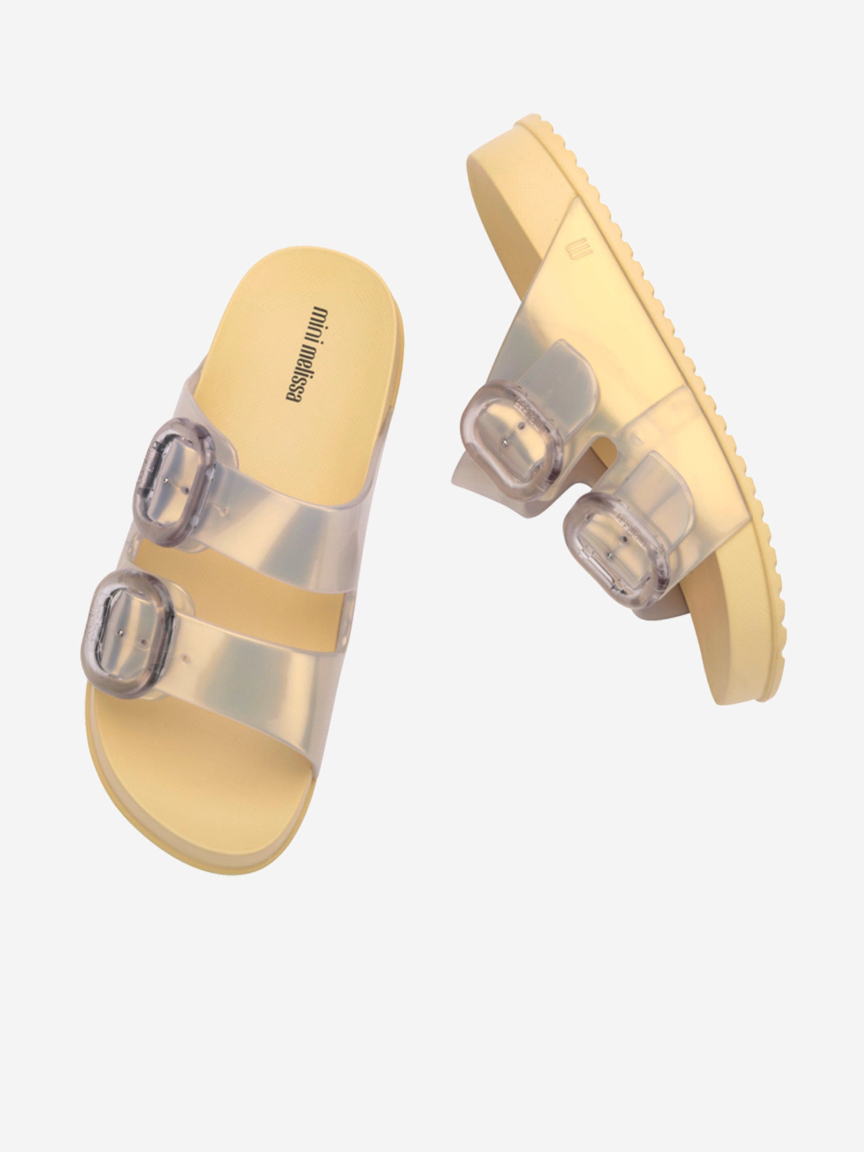 Mini Melissa Girls Cozy Slide Sandals in Gold
