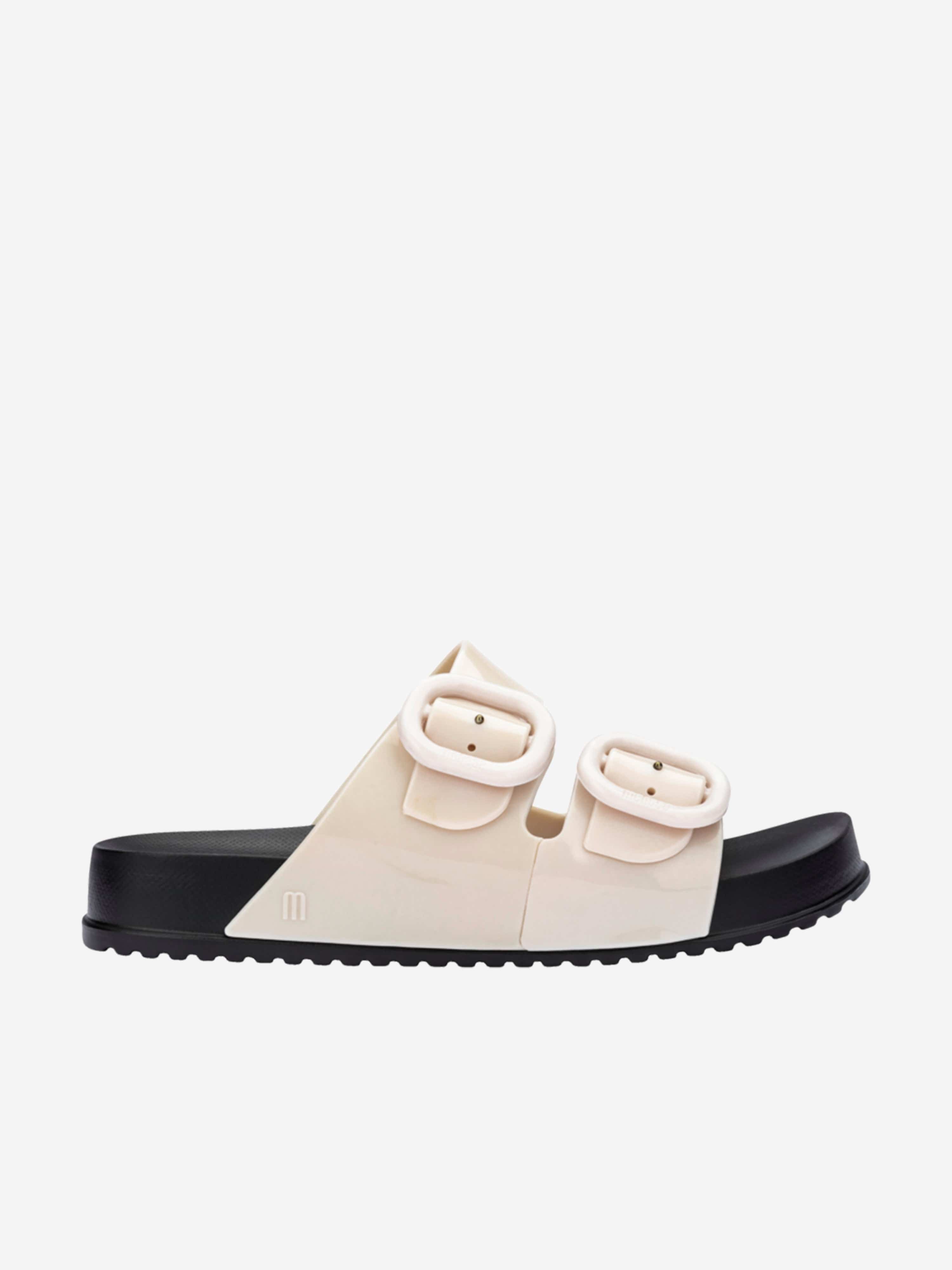 Mini Melissa Girls Cozy Slide Sandals in Ivory