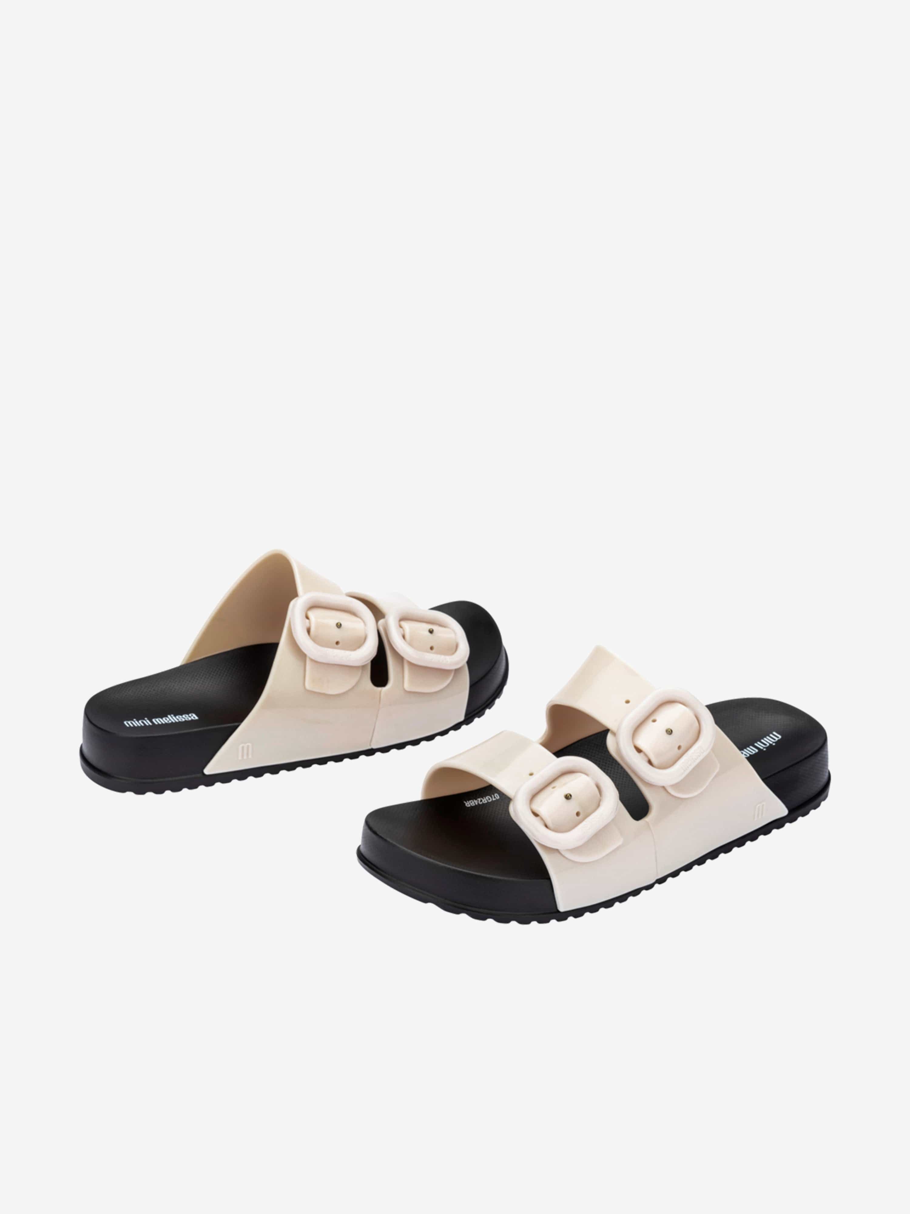 Mini Melissa Girls Cozy Slide Sandals in Ivory