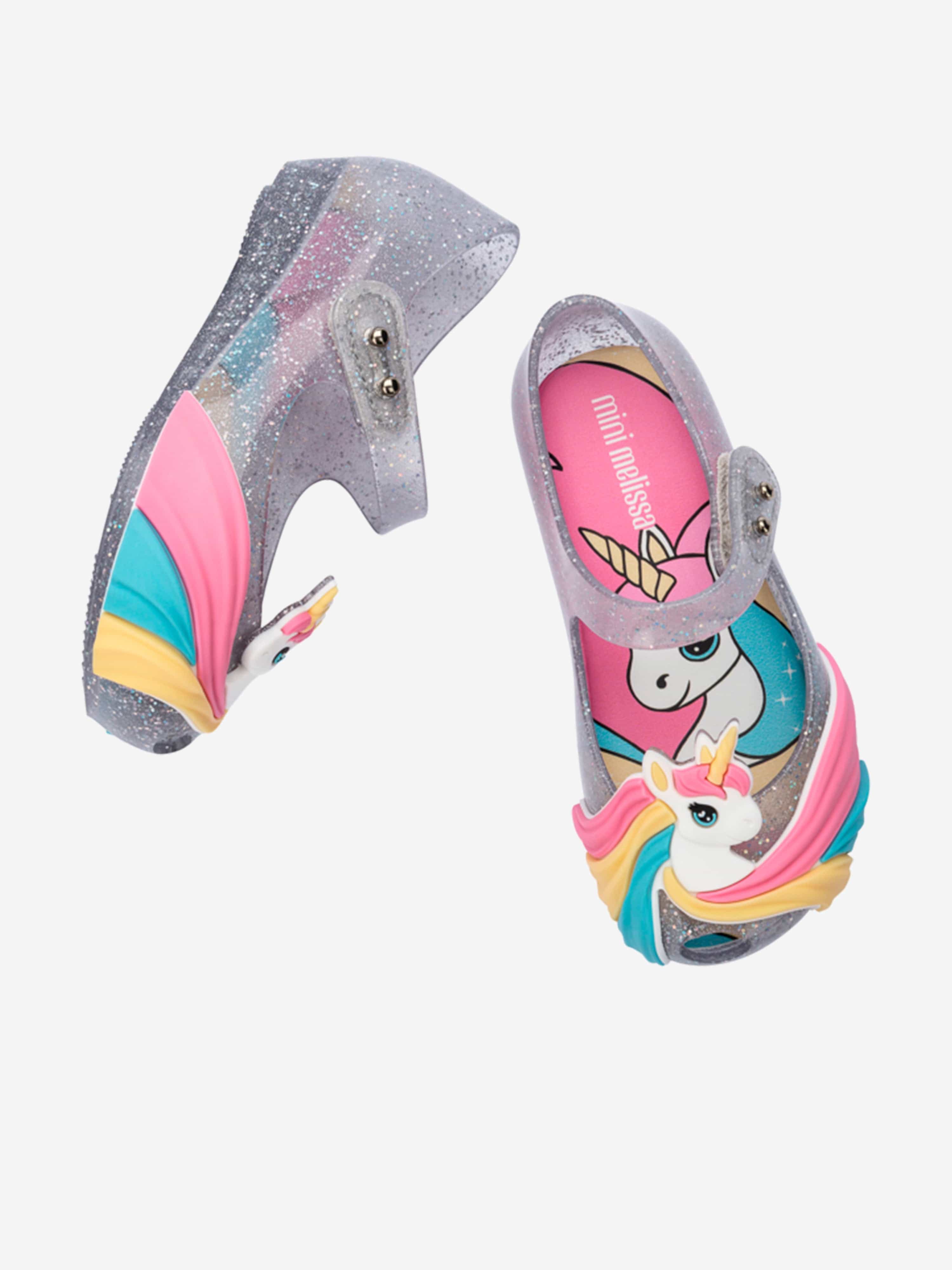Mini Melissa Girls Unicorn Ballerinas in Multicolour