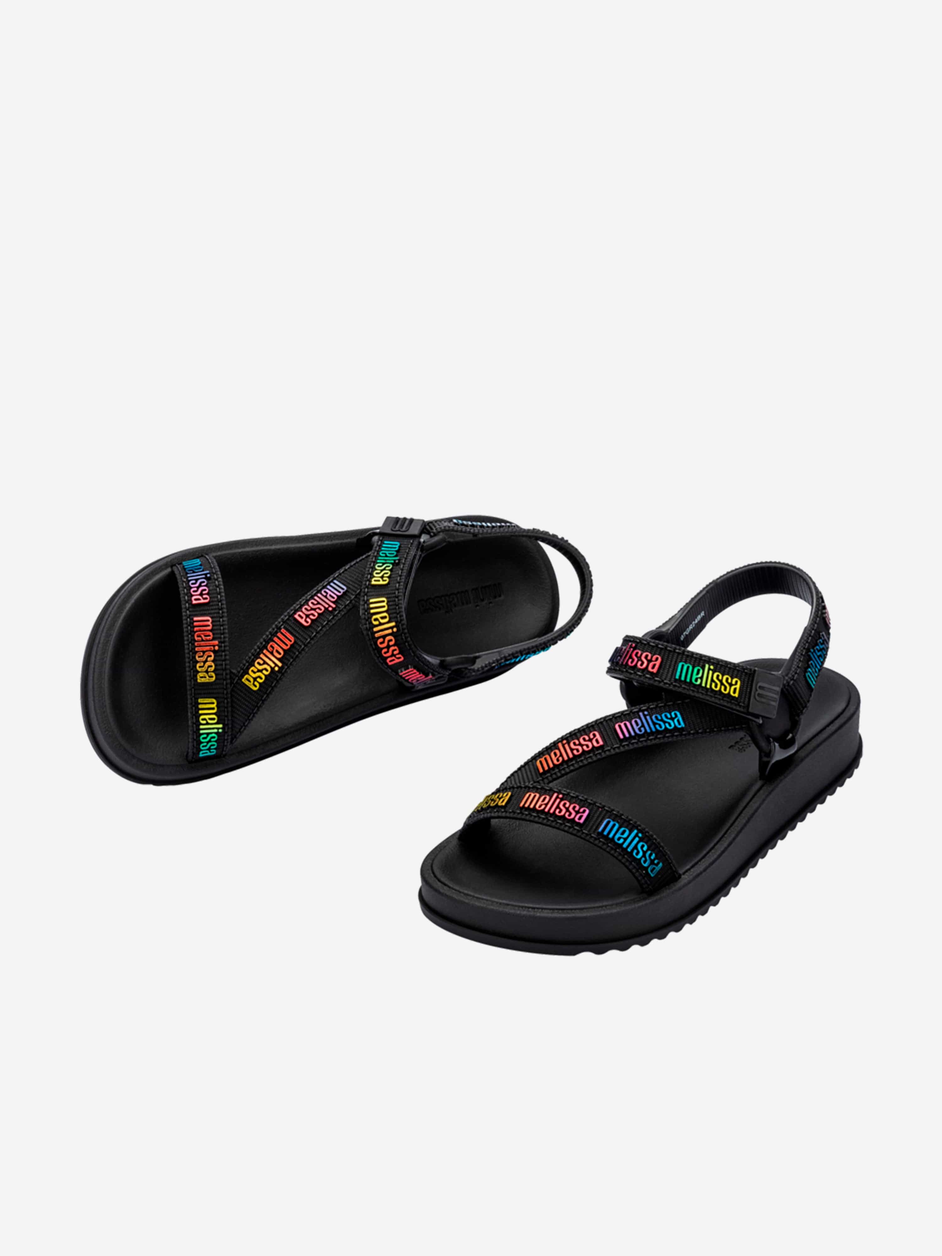 Mini Melissa Girls Stripes M Lover Sandals in Black