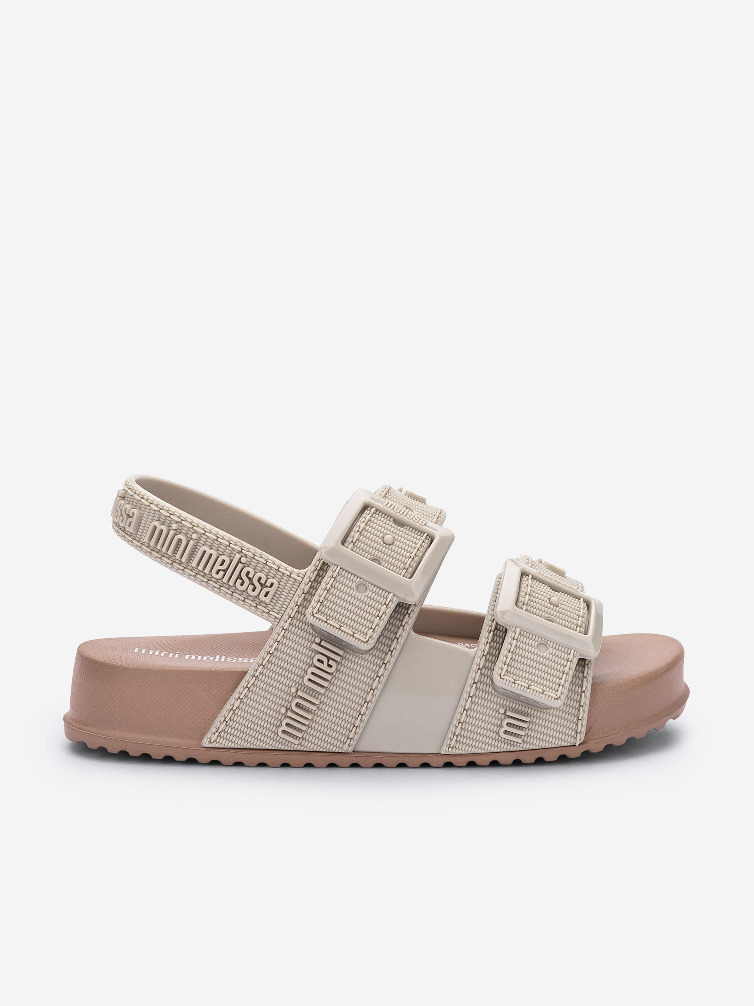 Mini Melissa Girls Cozy M Lover Sandals in Beige