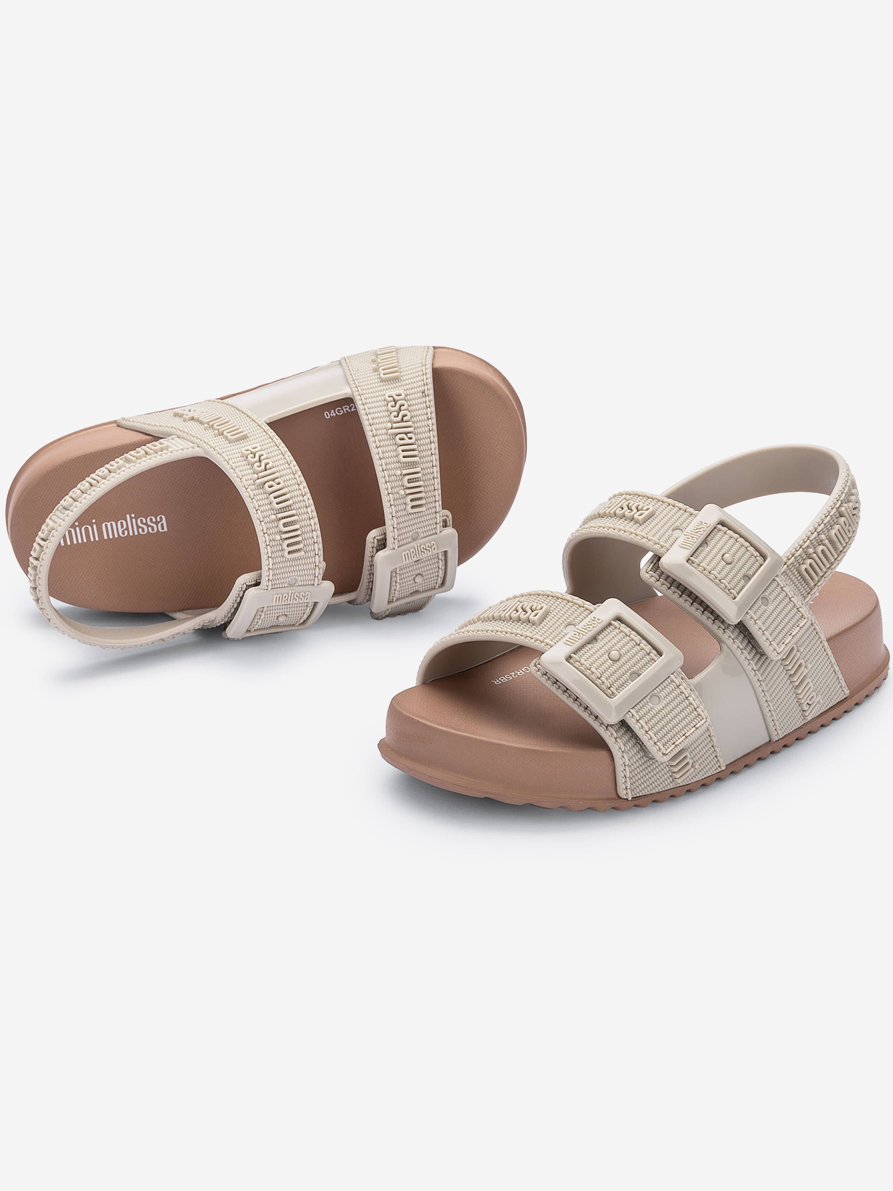 Mini Melissa Girls Cozy M Lover Sandals in Beige