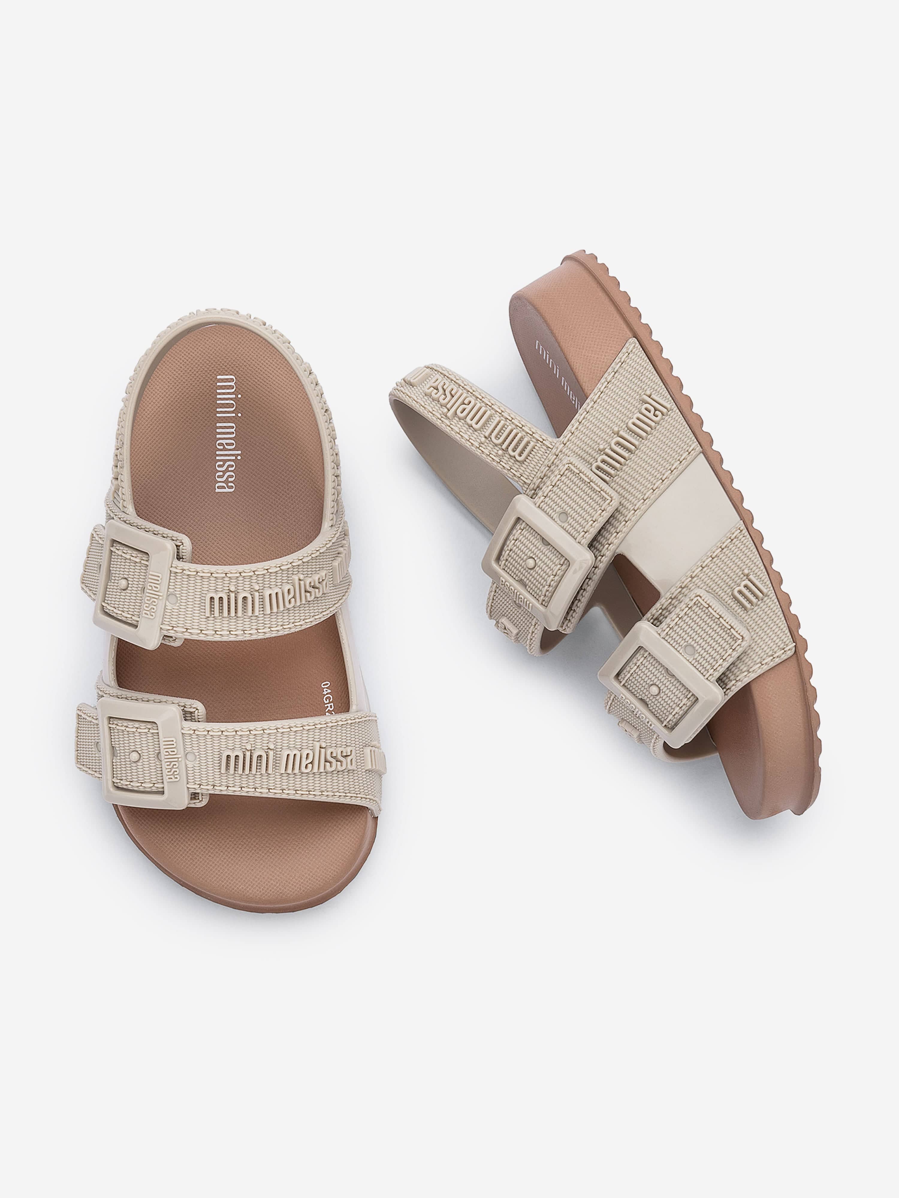 Mini Melissa Girls Cozy M Lover Sandals in Beige