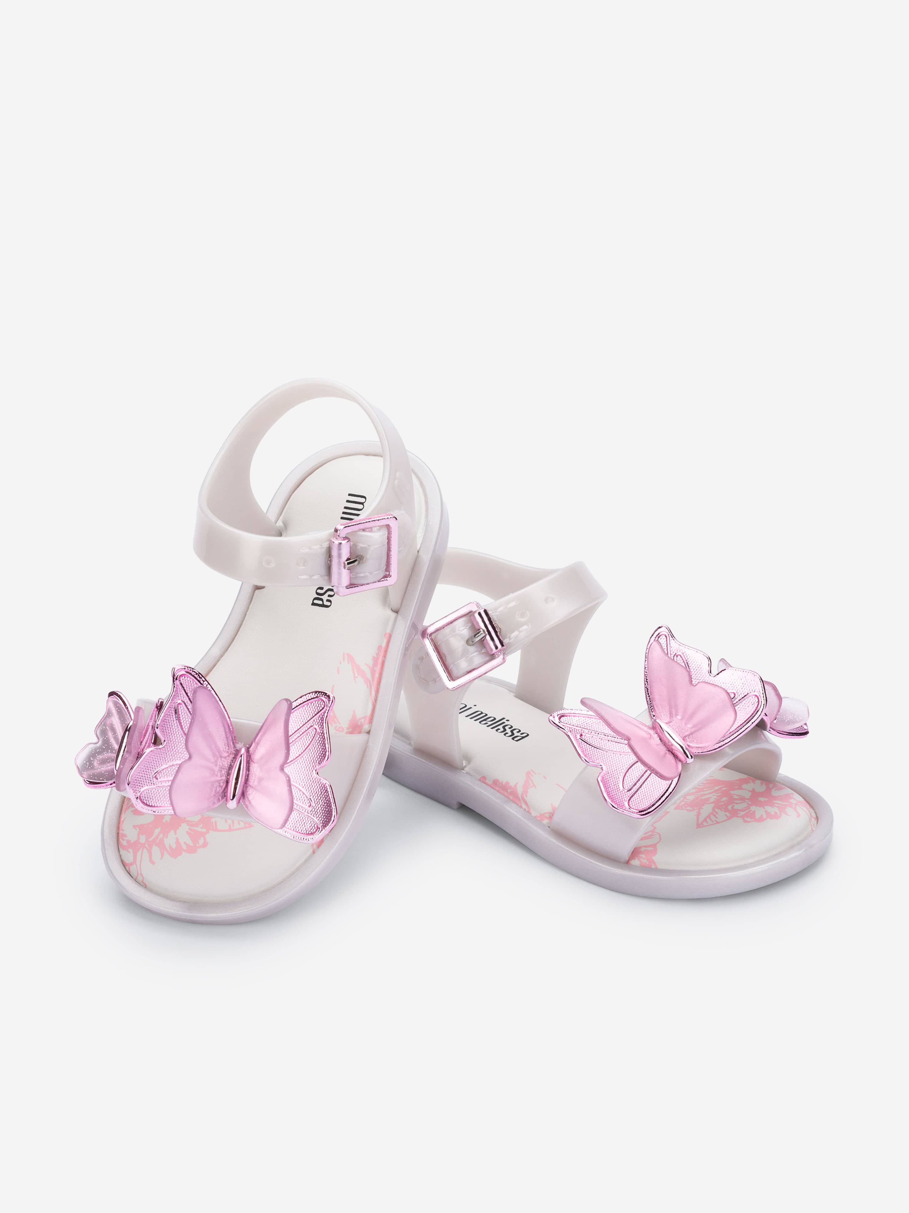 Mini Melissa Girls Fly III Sandals in White