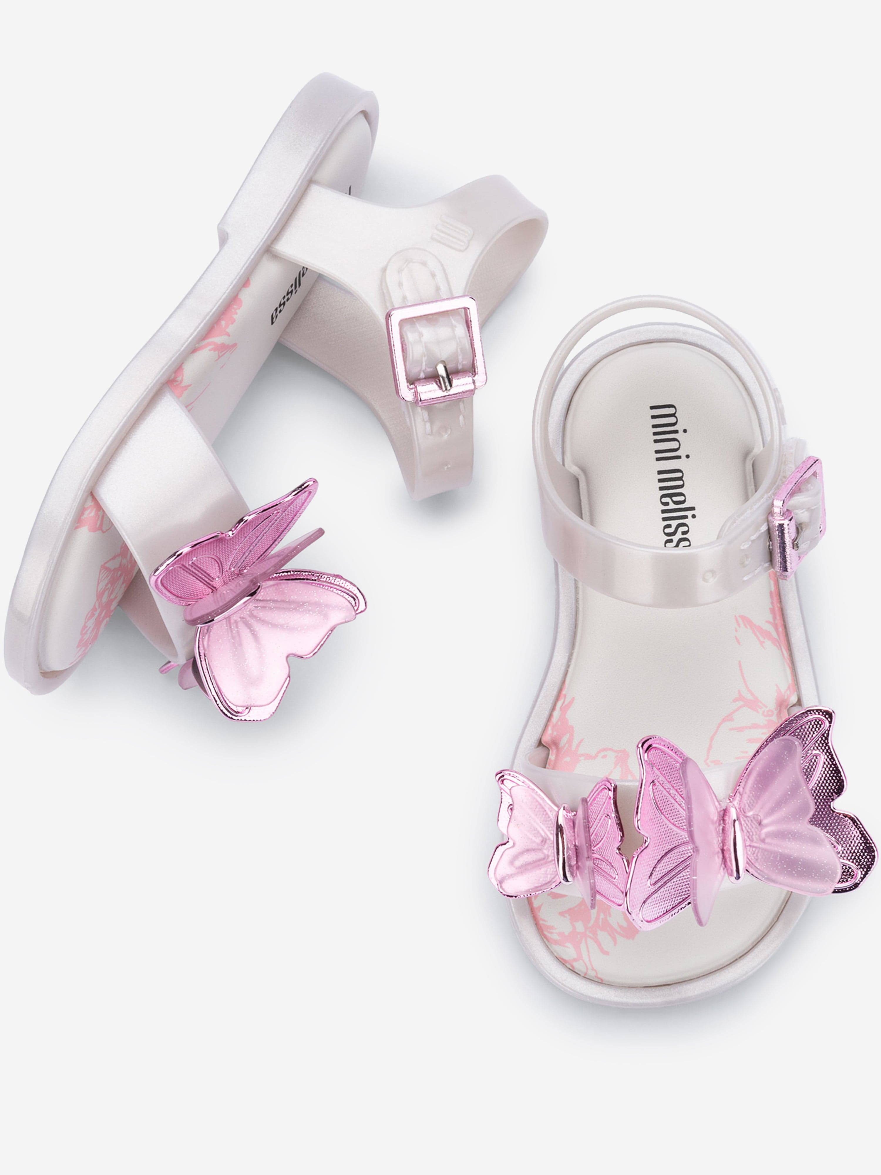 Mini Melissa Girls Fly III Sandals in White