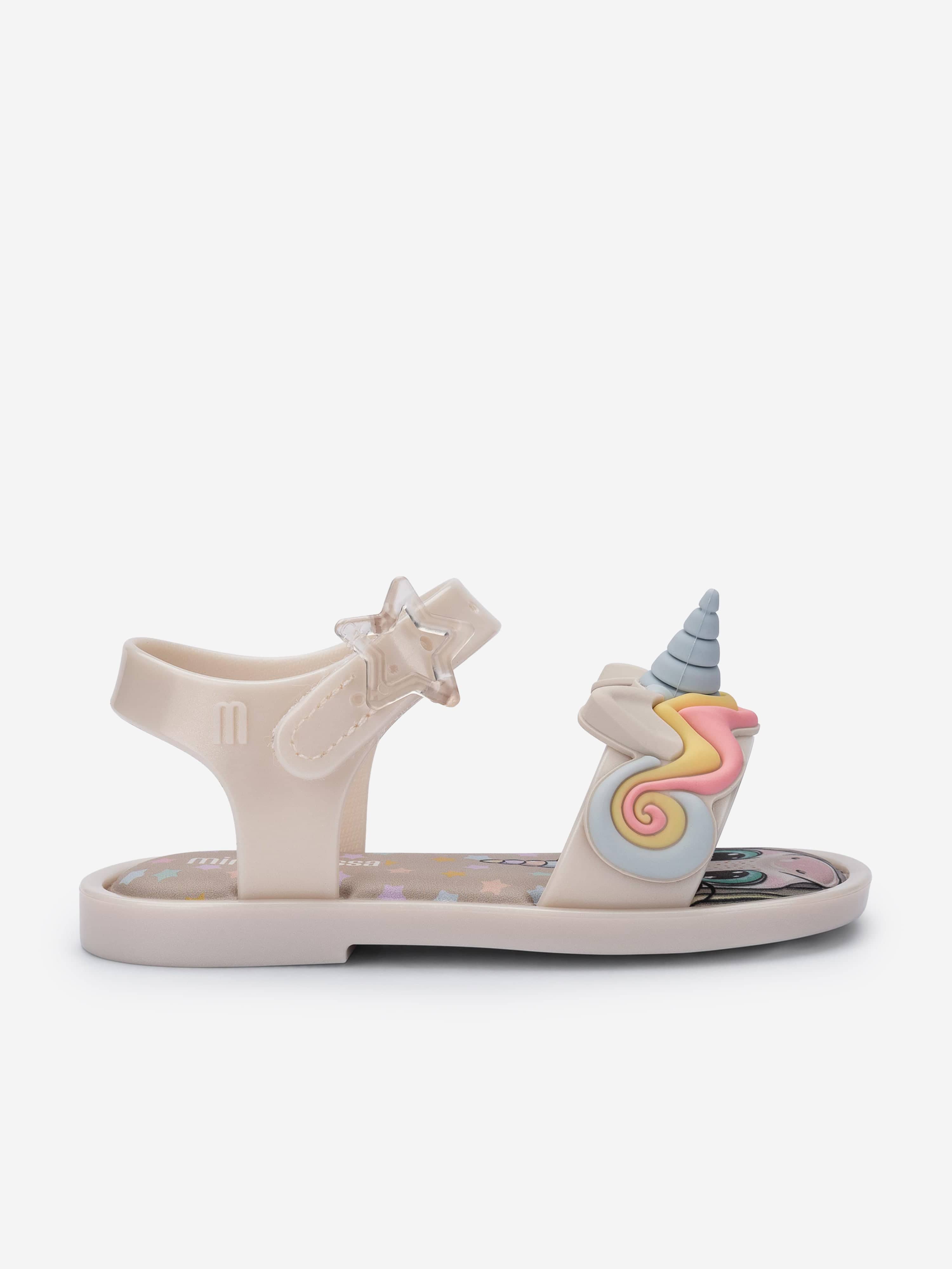 Mini Melissa Girls Mar Unicorn Sandals in Beige