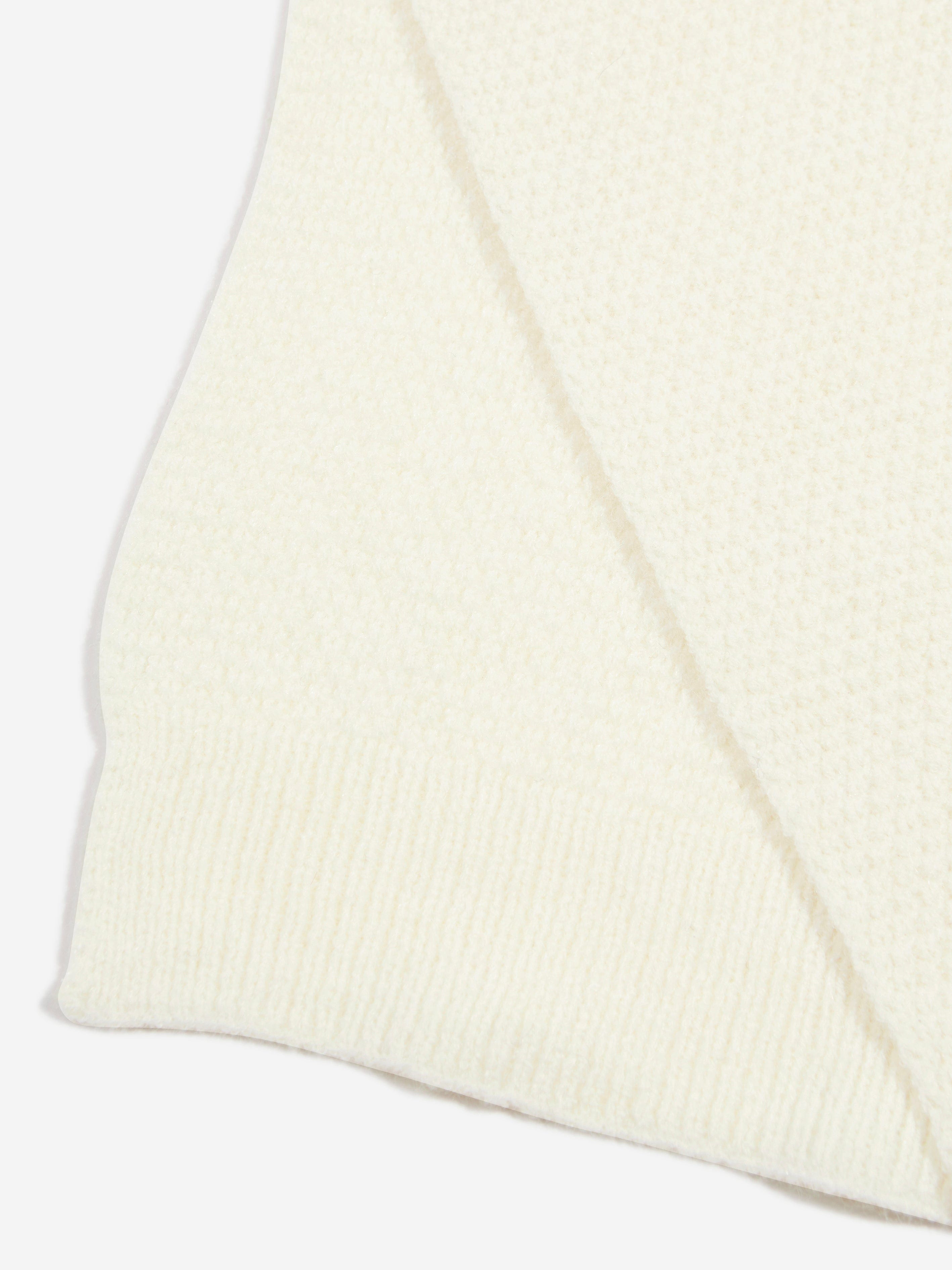 Michael Kors Girls Embroidered Scarf in Cream