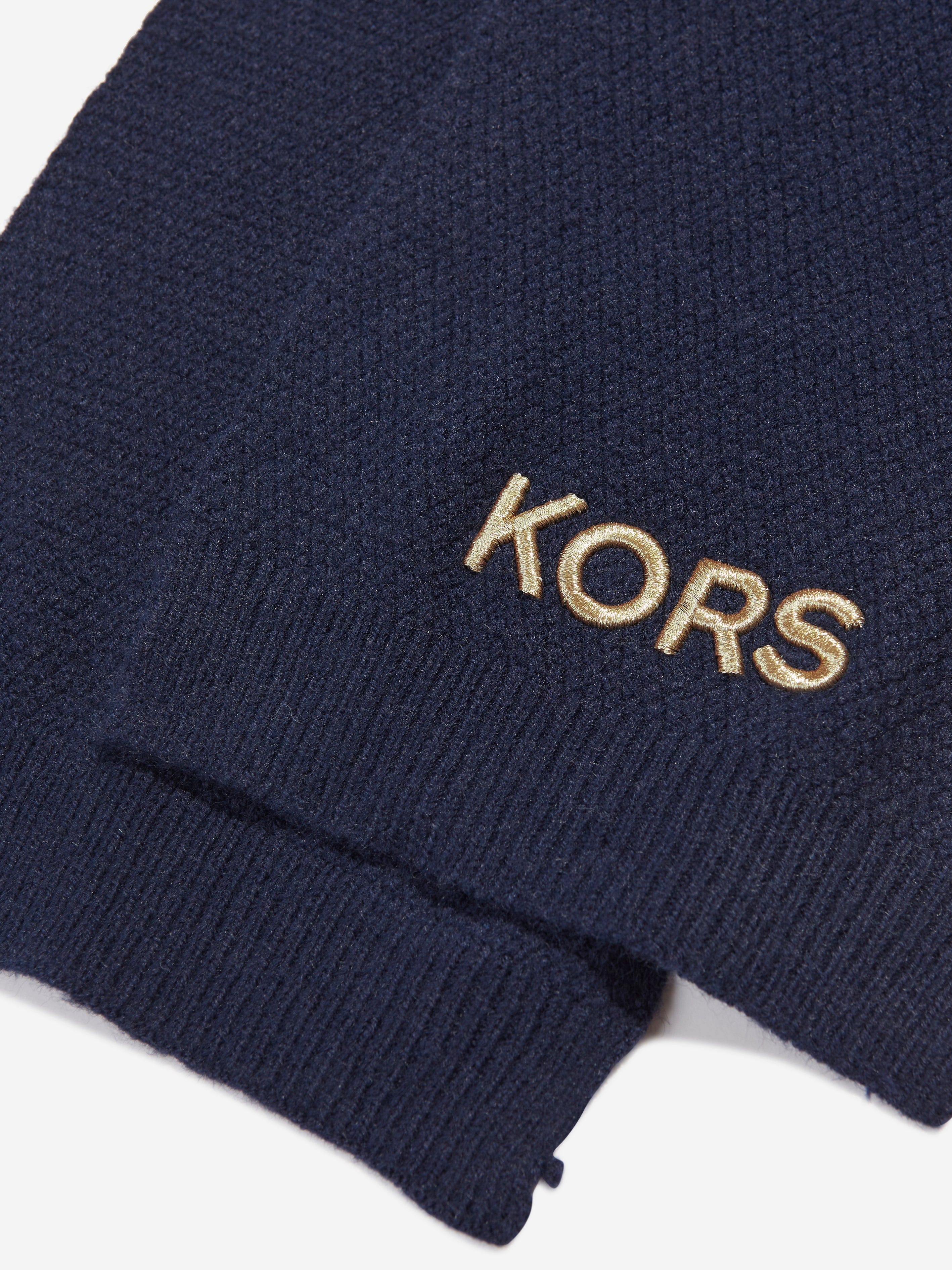 Michael Kors Girls Embroidered Scarf in Navy