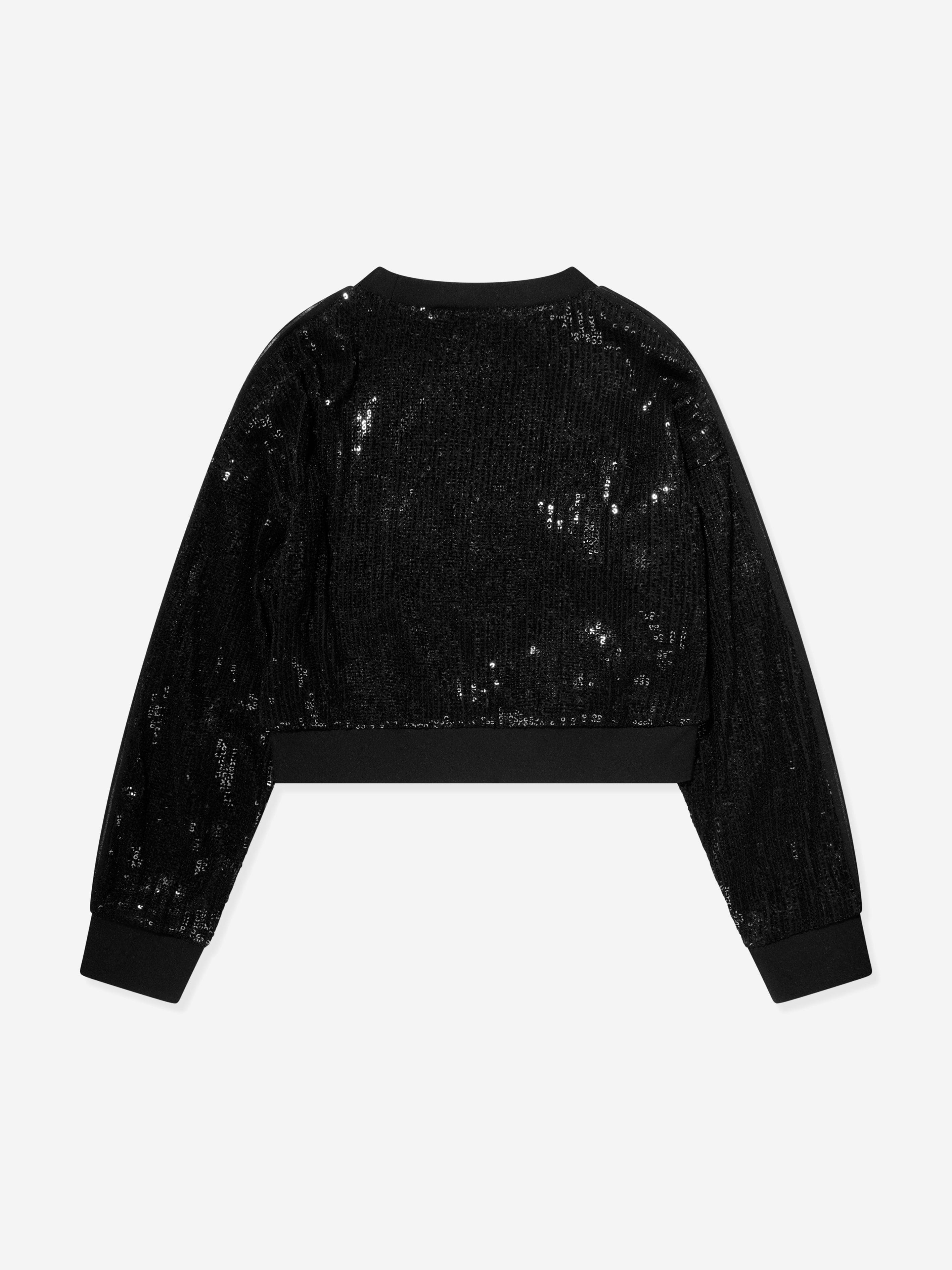 Michael Kors Girls Sequin Sweatshirt in Black