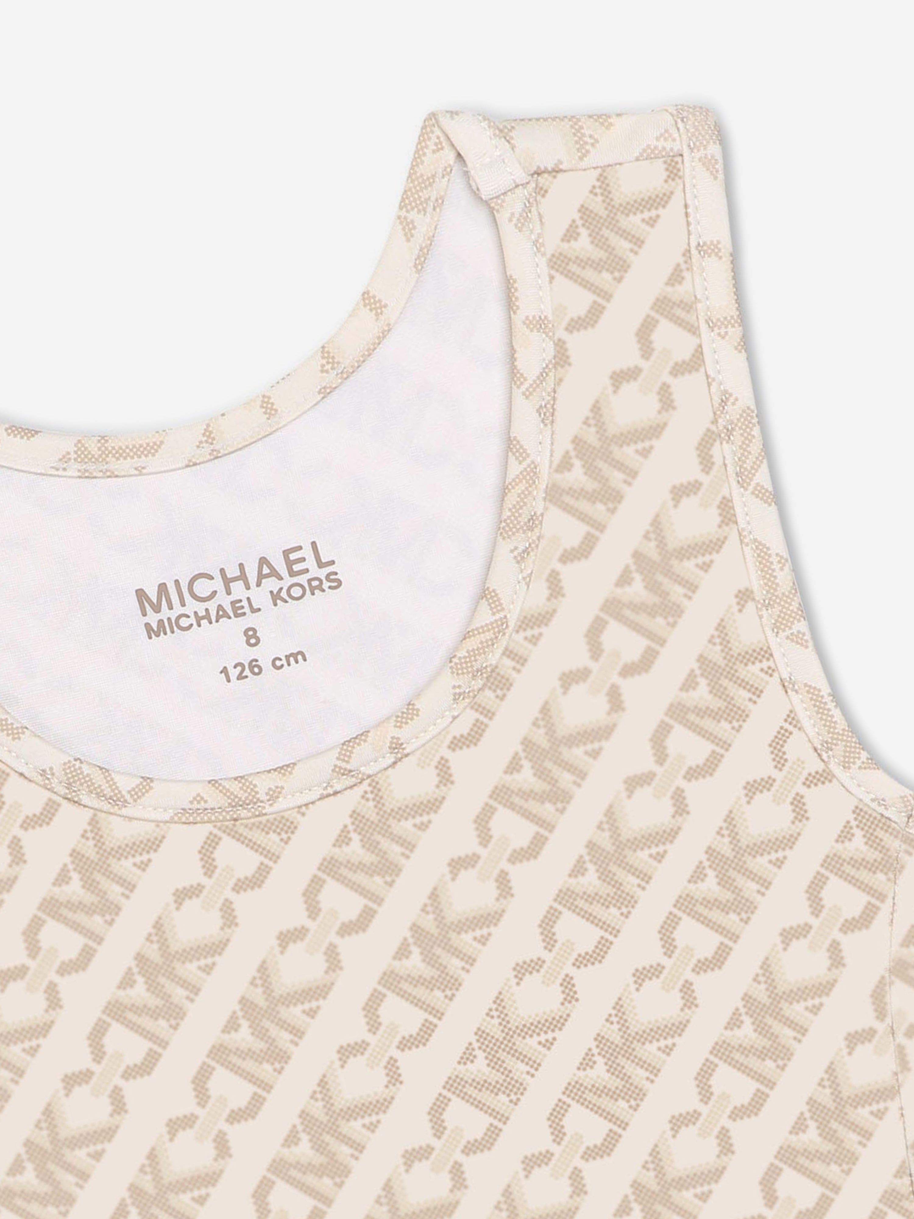 Michael Kors Girls Logo Crop Top in Ivory