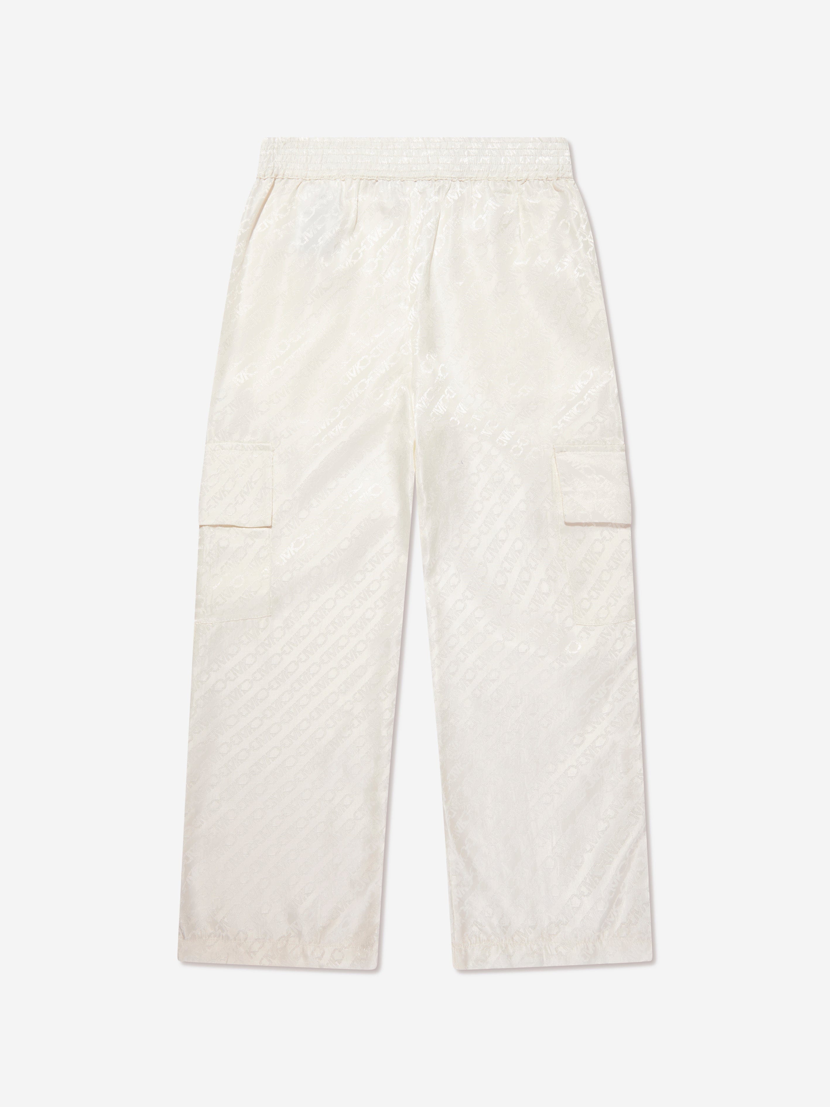 Michael Kors Girls Jacquard Satin Trousers in Ivory