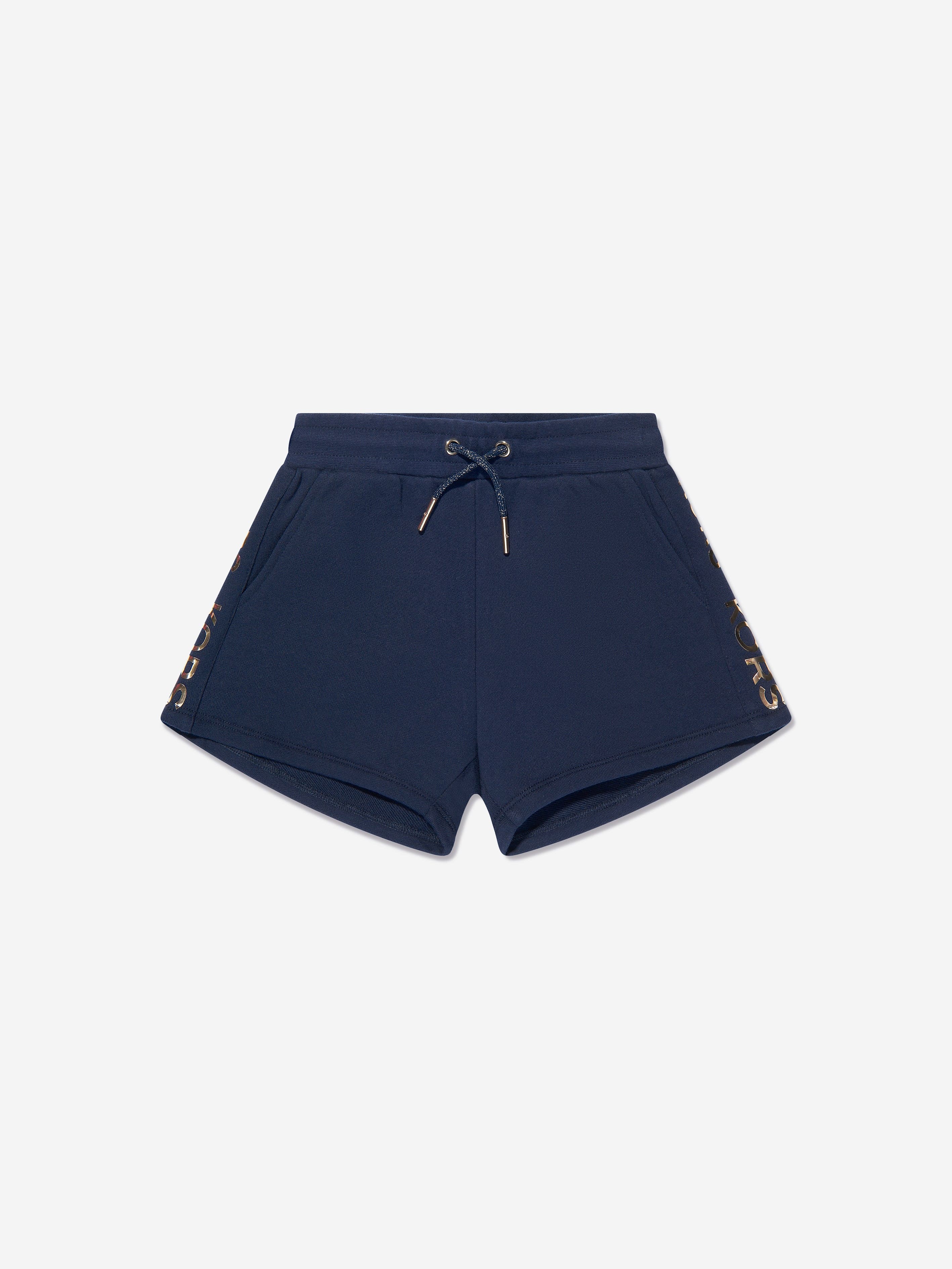 Michael Kors Girls Logo Print Shorts in Navy