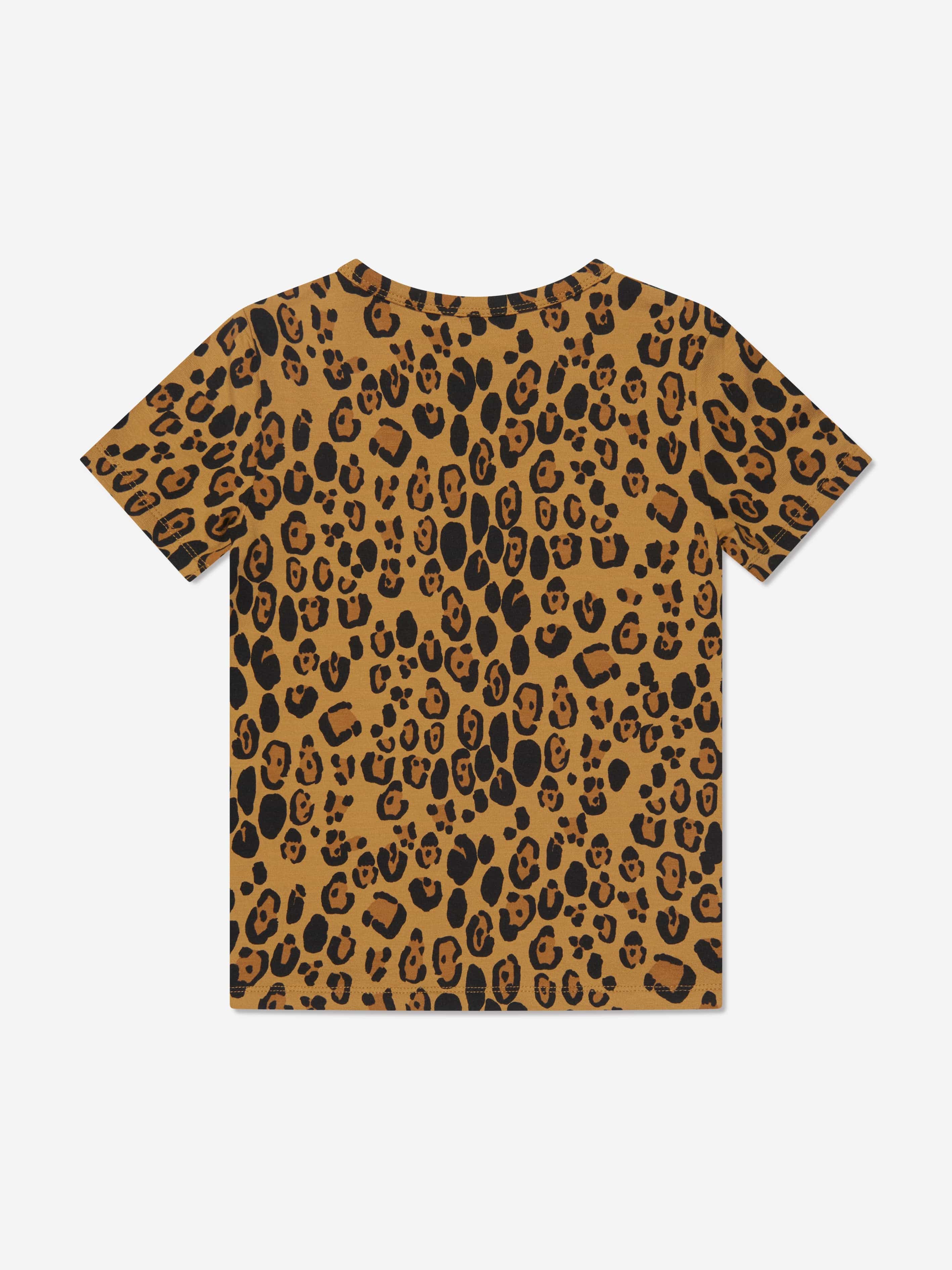 Mini Rodini Girls Basic Leopard T-Shirt in Beige