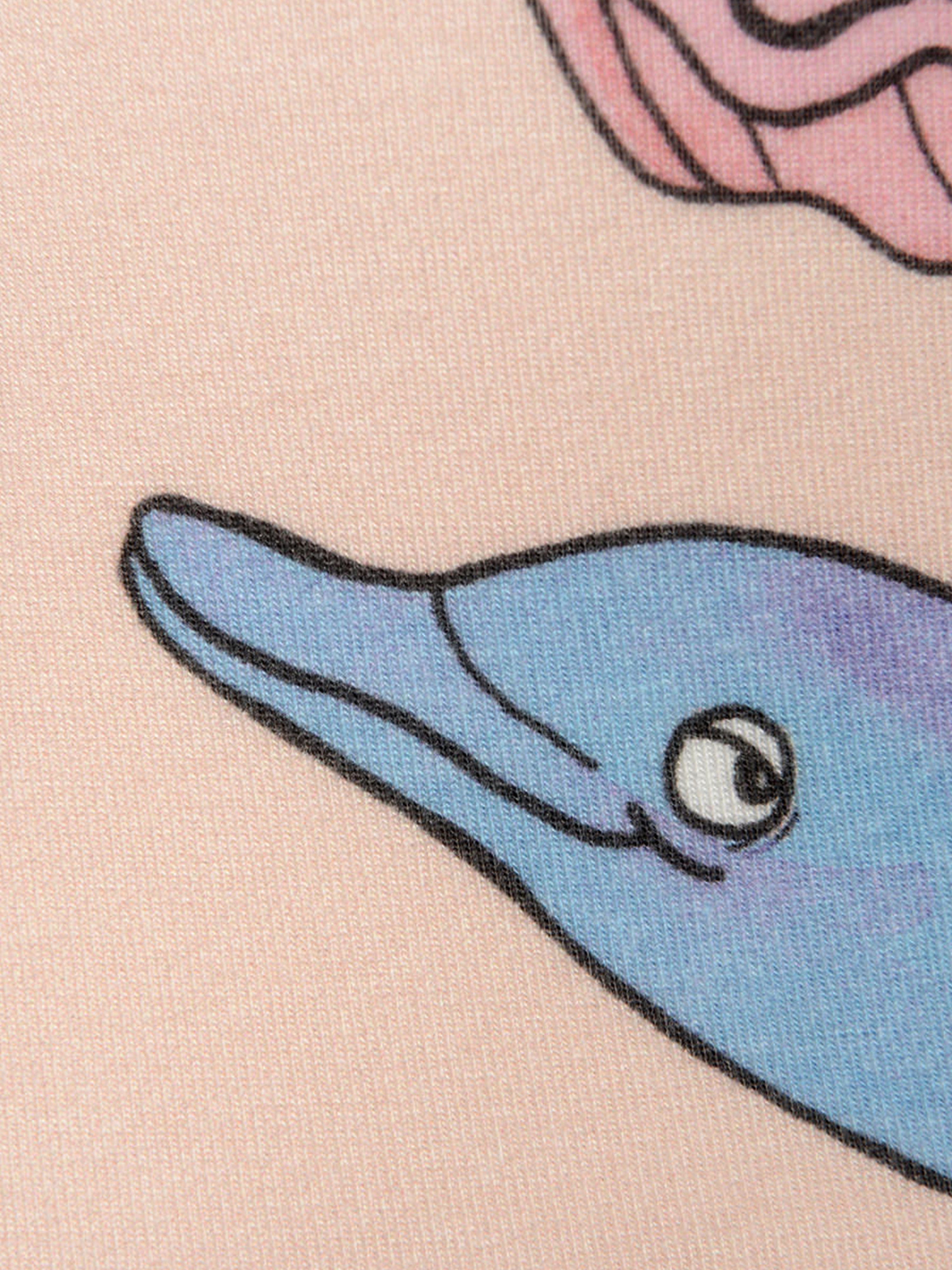 Mini Rodini Girls Cotton Dolphin Print t-hirt