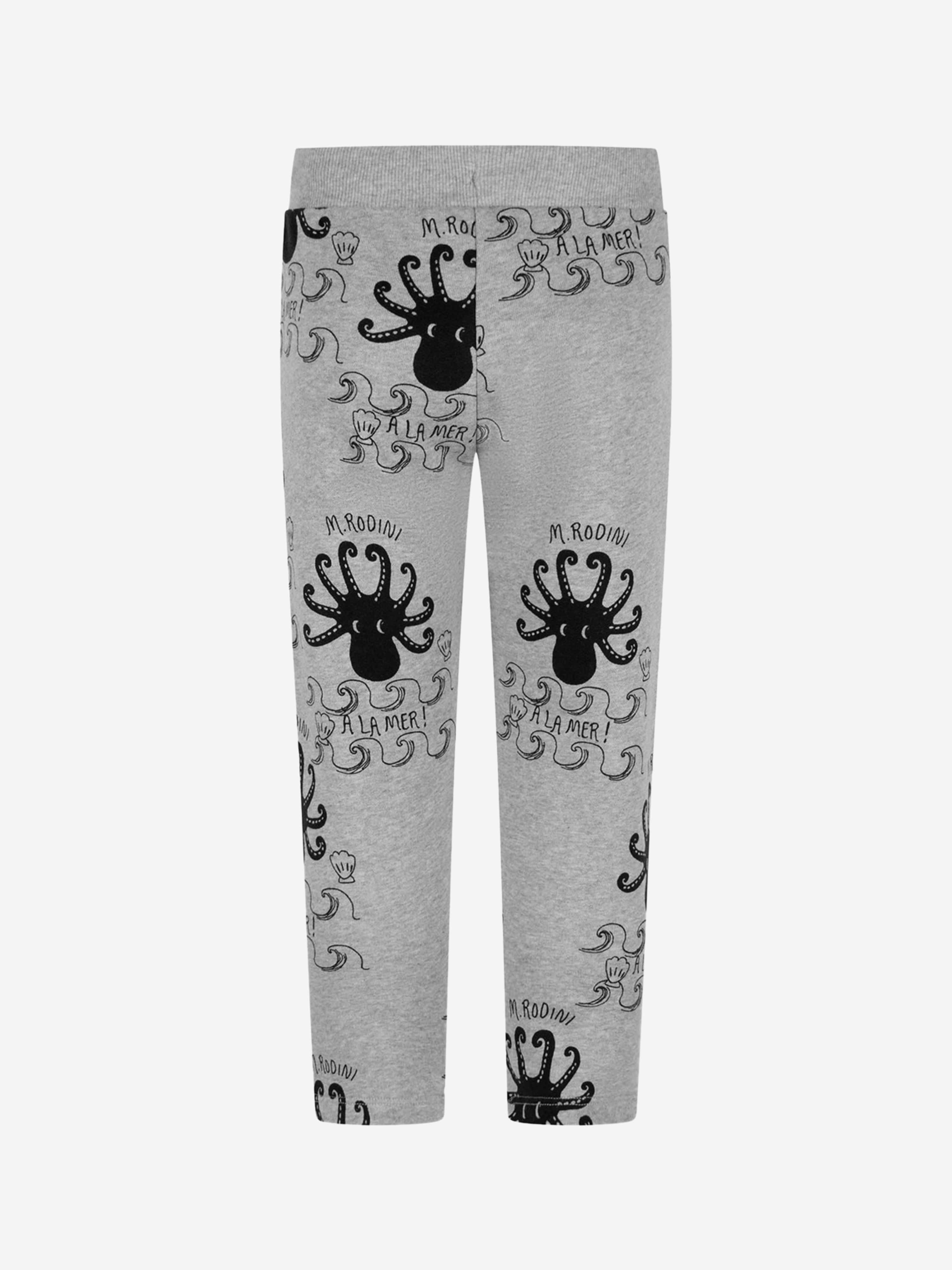 Mini Rodini Kids Cotton Octopus Print Joggers