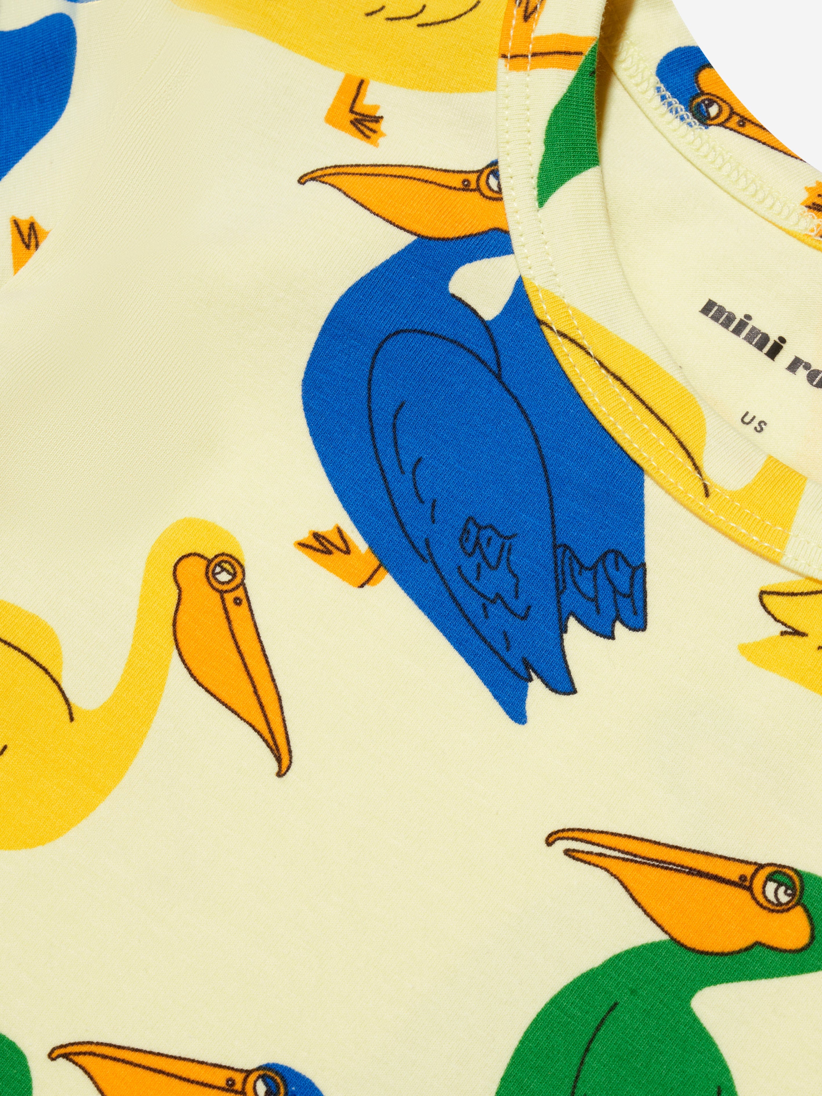 Mini Rodini Kids Pelican T-Shirt in Yellow