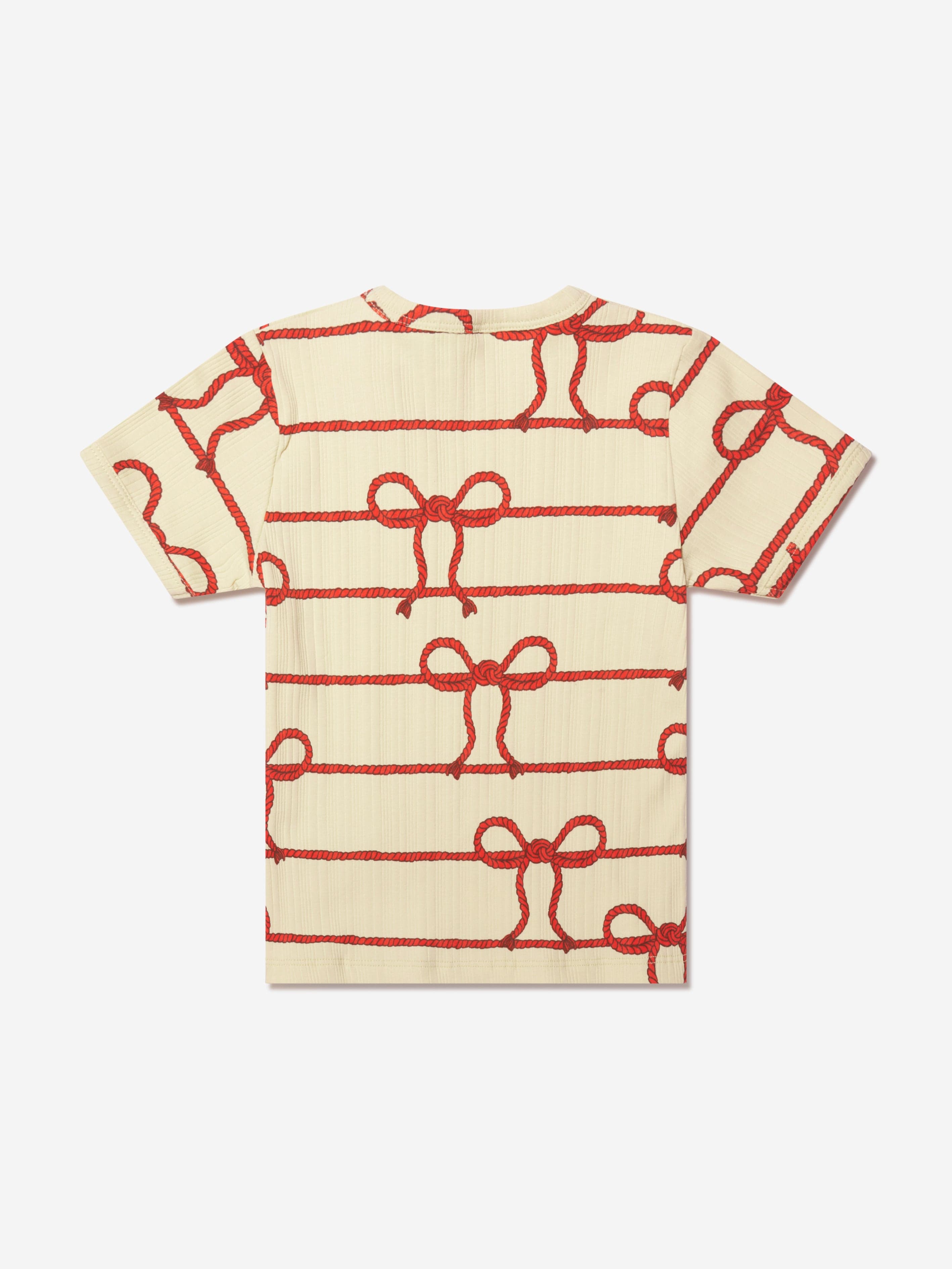 Mini Rodini Girls Rope Print T-Shirt in Yellow