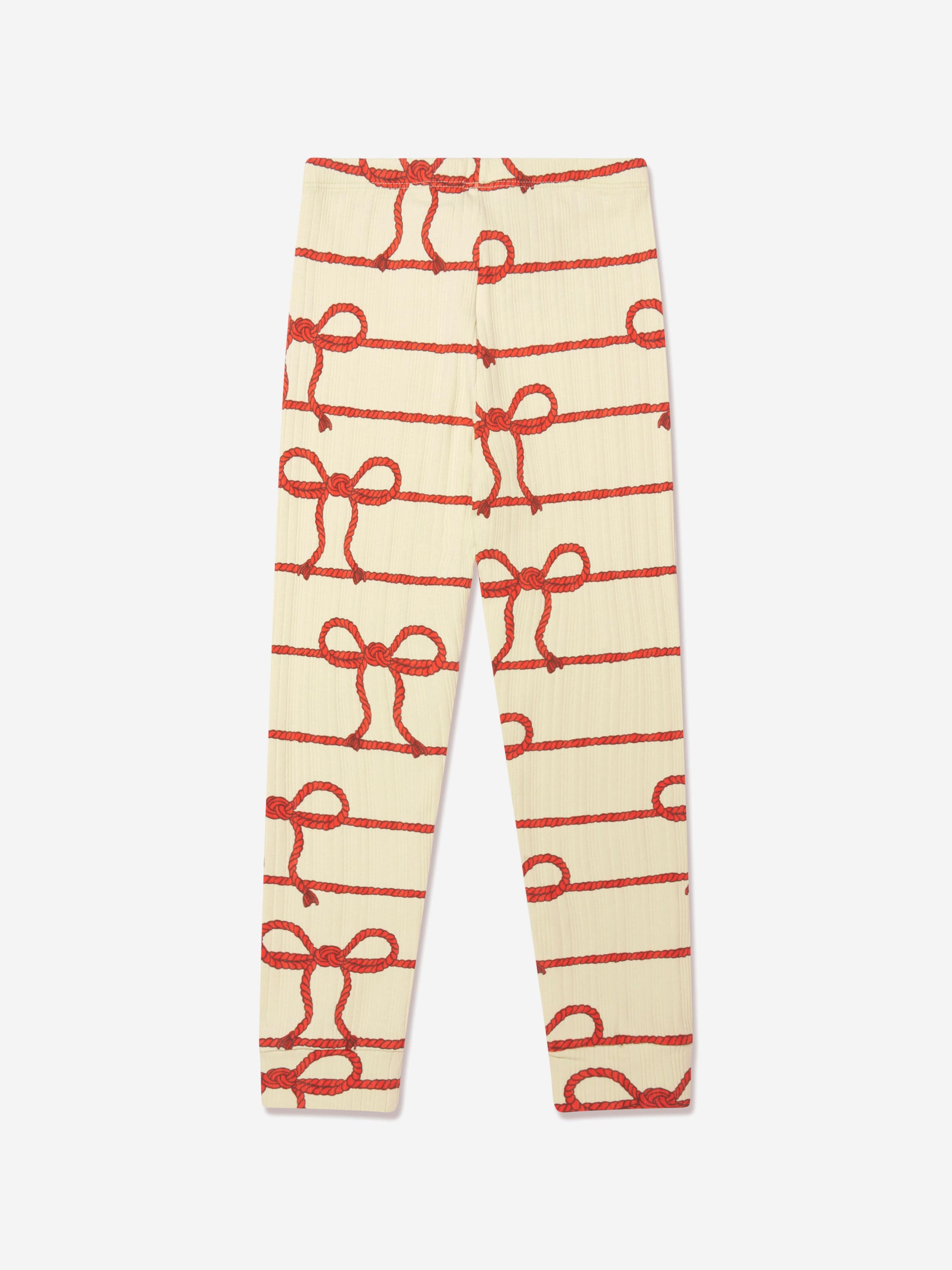 Mini Rodini Girls Rope Print Leggings in Yellow